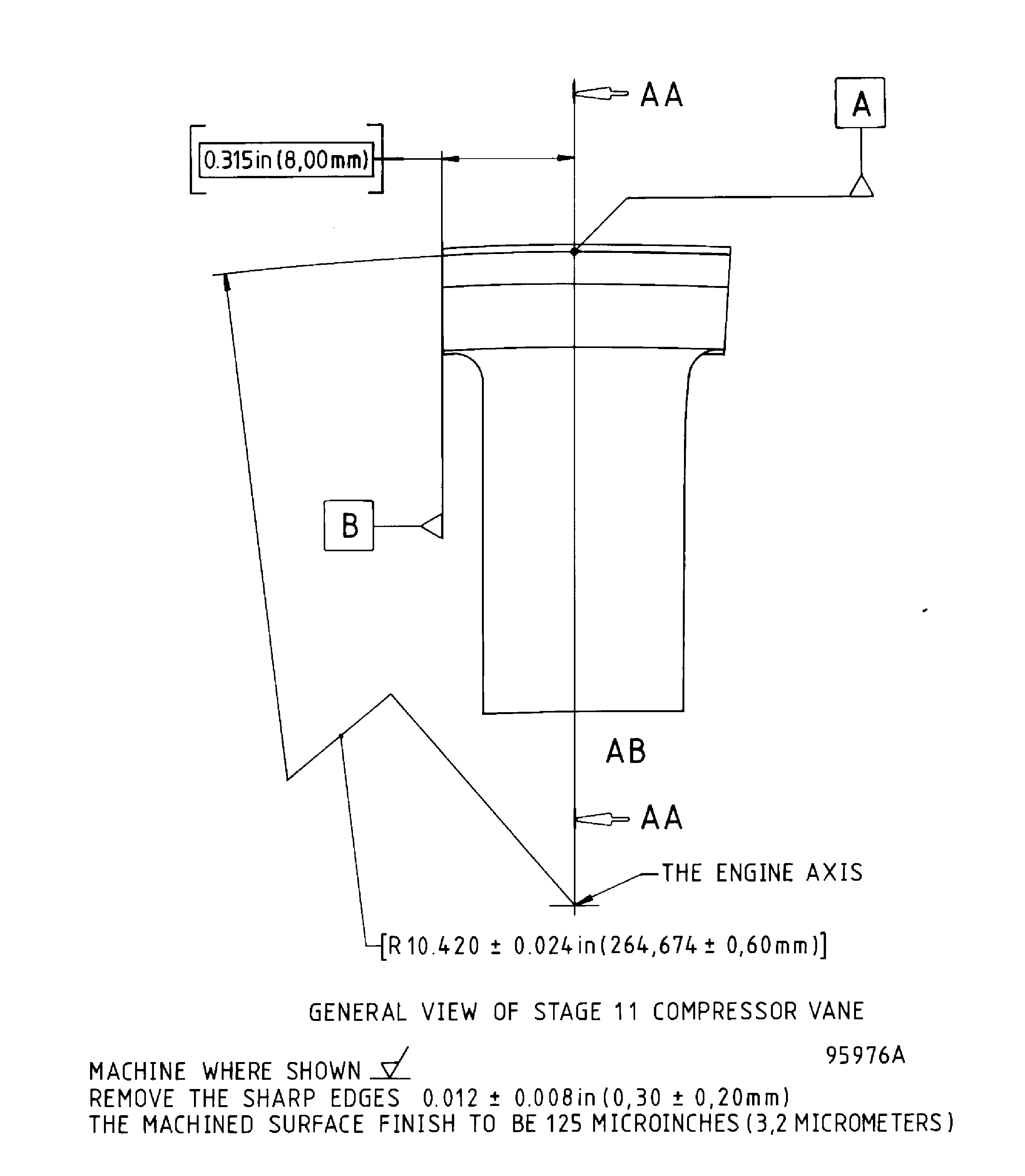 Repair details and dimensions - Assembly A