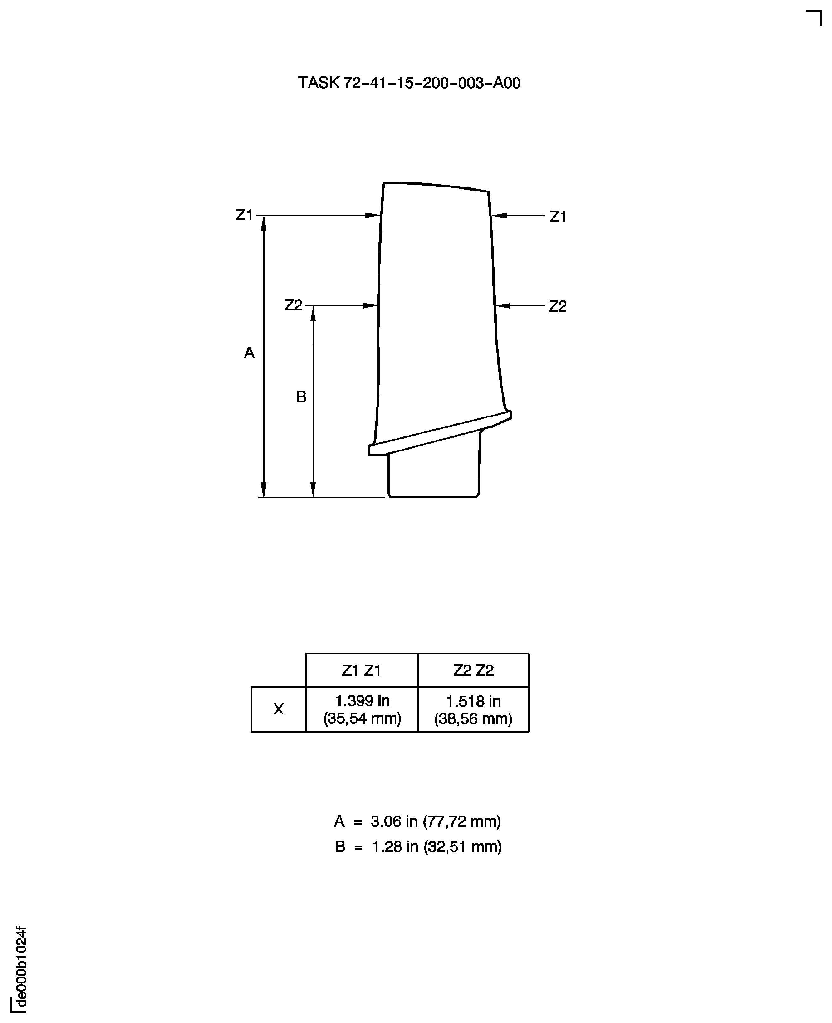 Stage 5 rotor blades - chordal checks