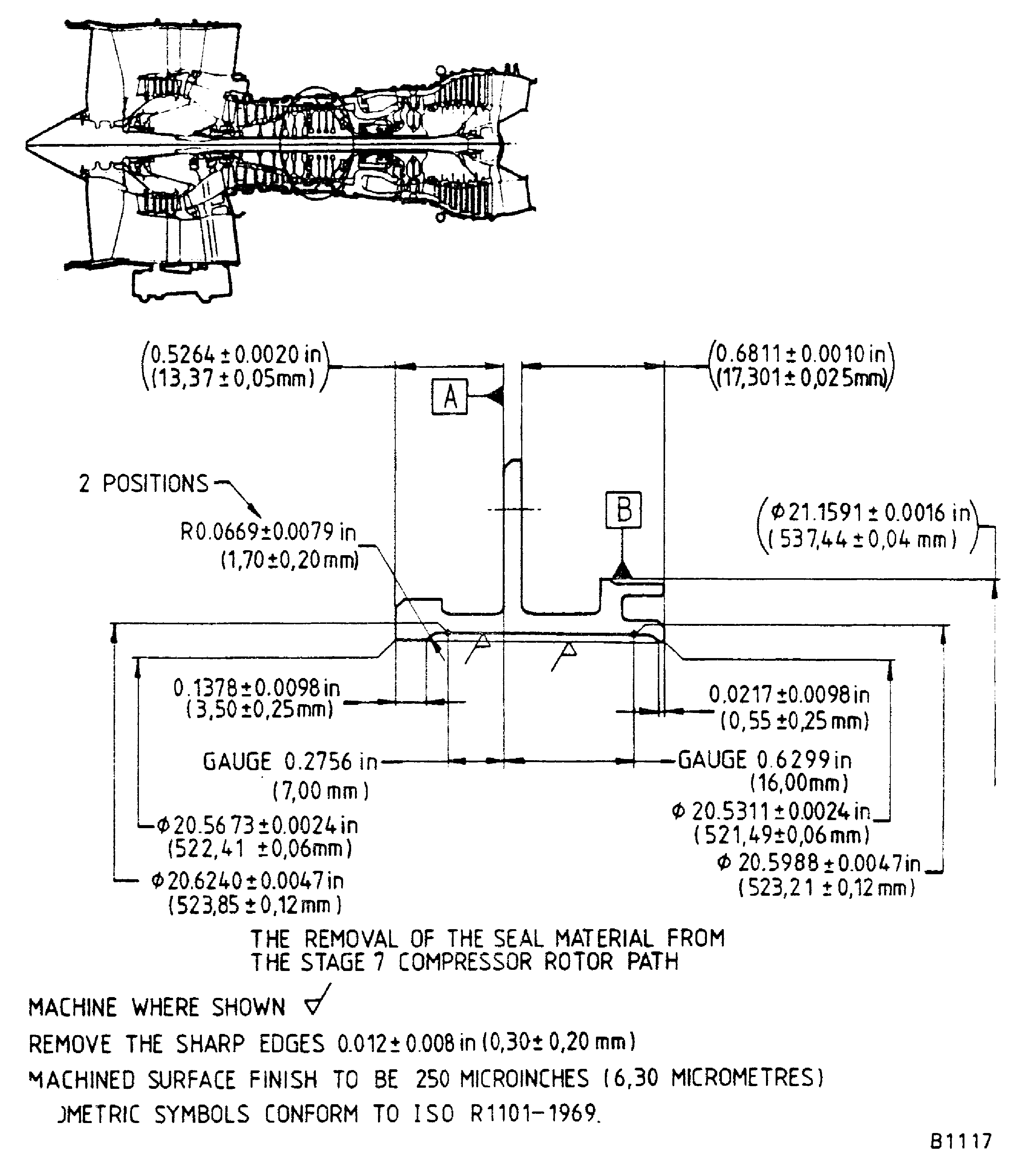 Rework of HP compressor stage 7 rotor path