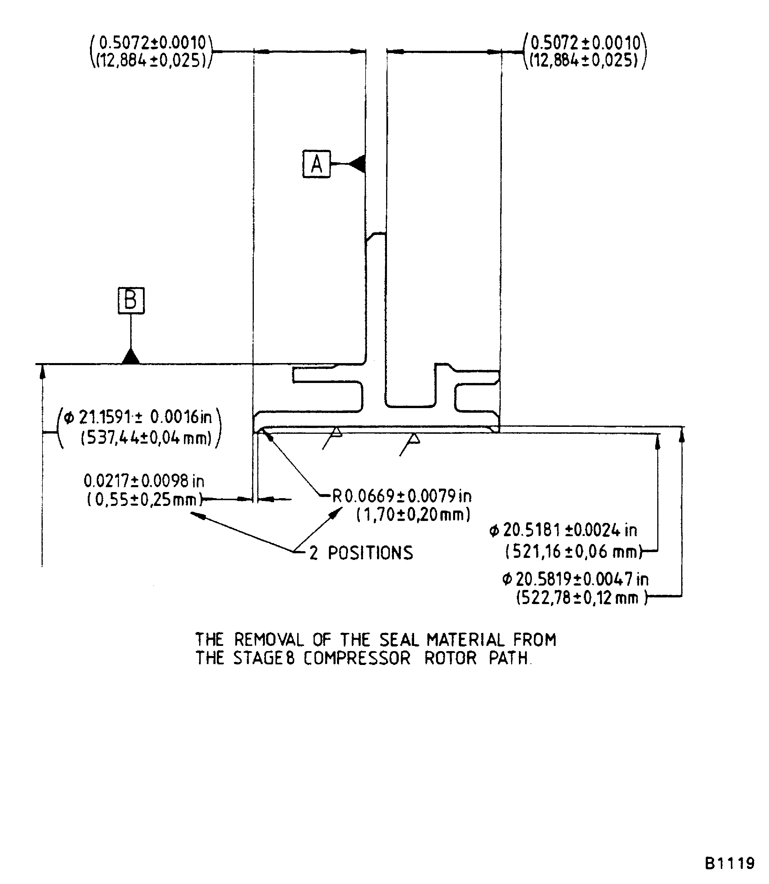 Rework of HP compressor stage 8 rotor path abradable lining
