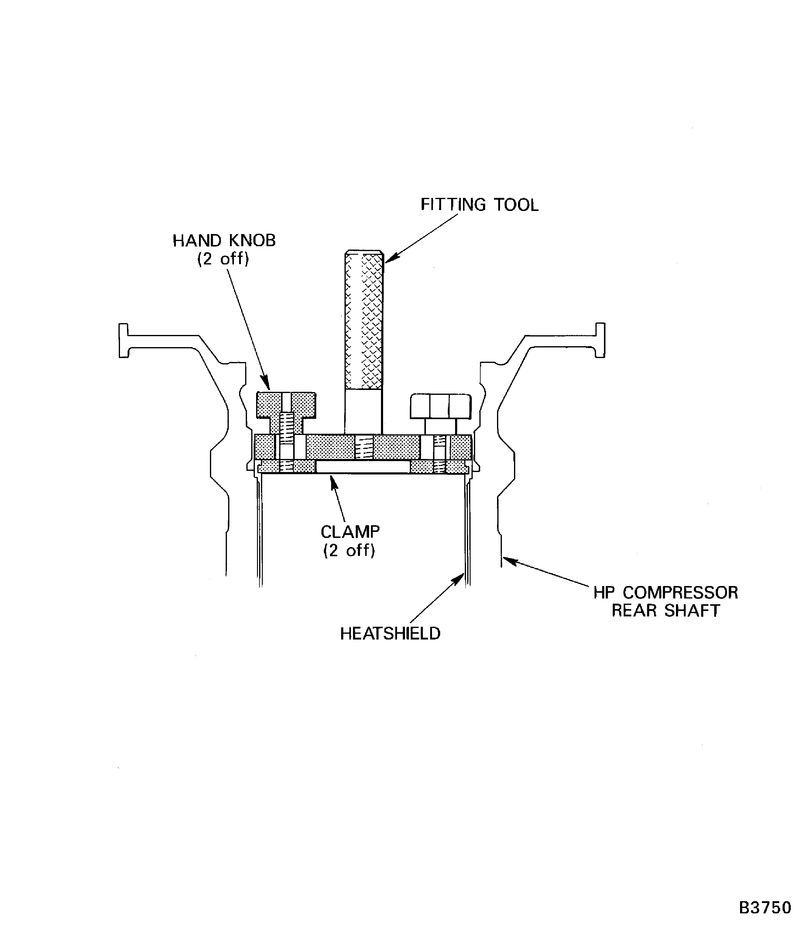 Install the heatshield in to the HP compressor
rear shaft
