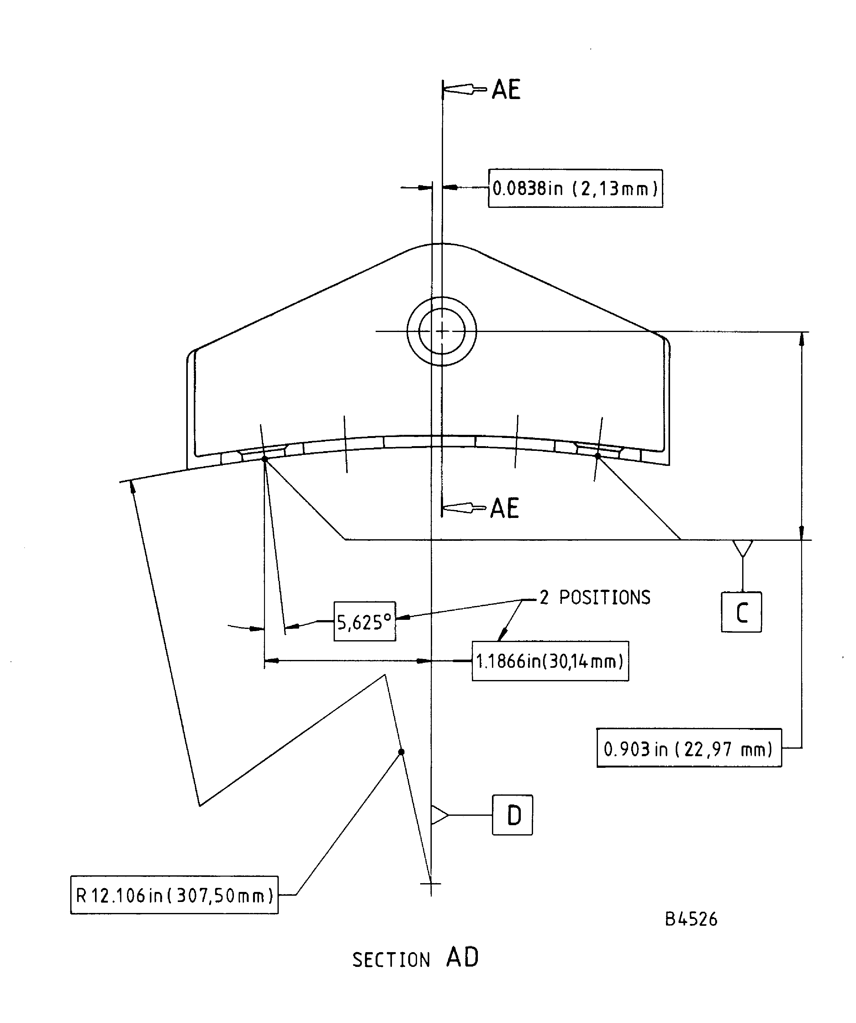 Repair details and dimensions - Assembly B