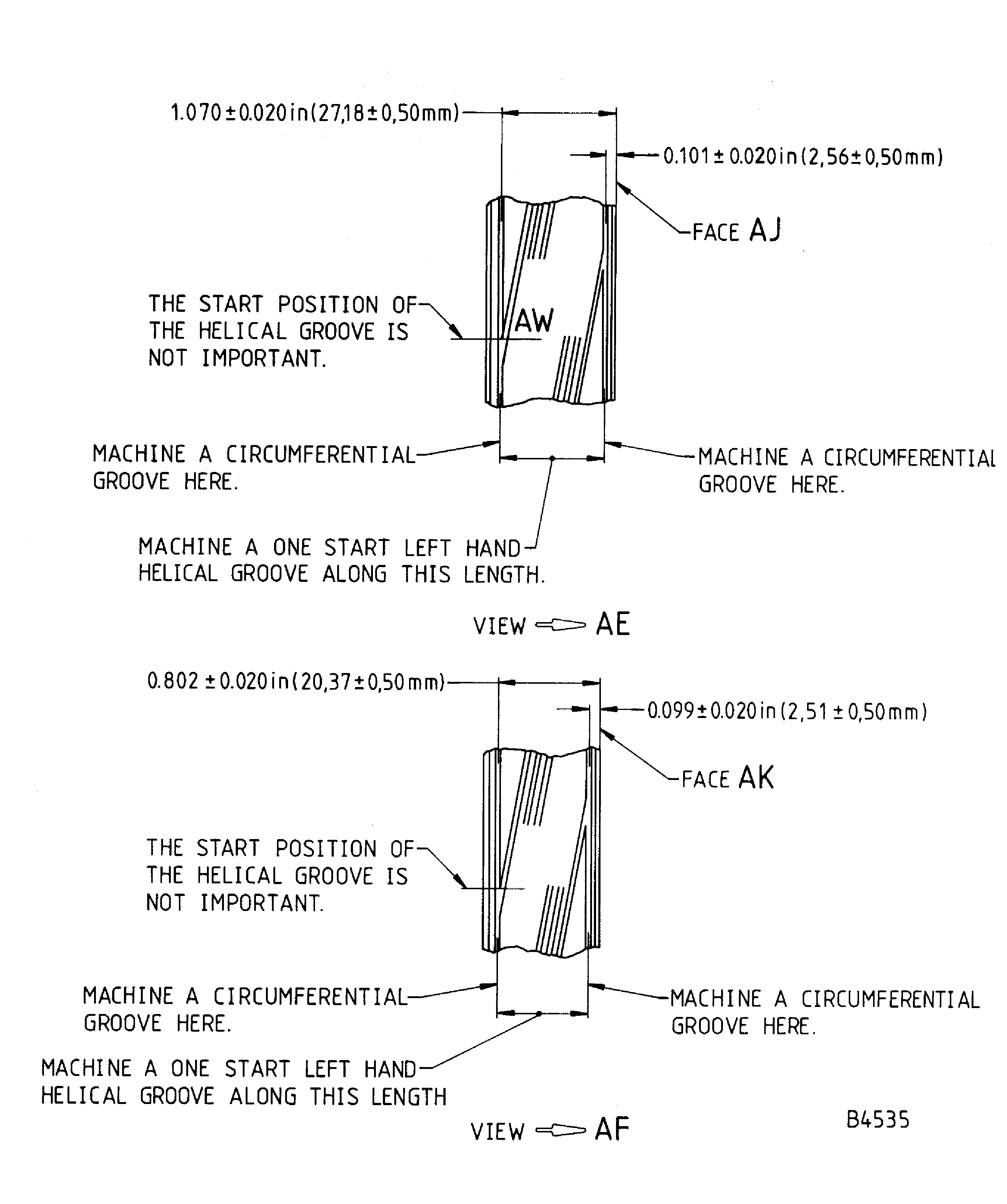 Repair details and dimensions - Assy A