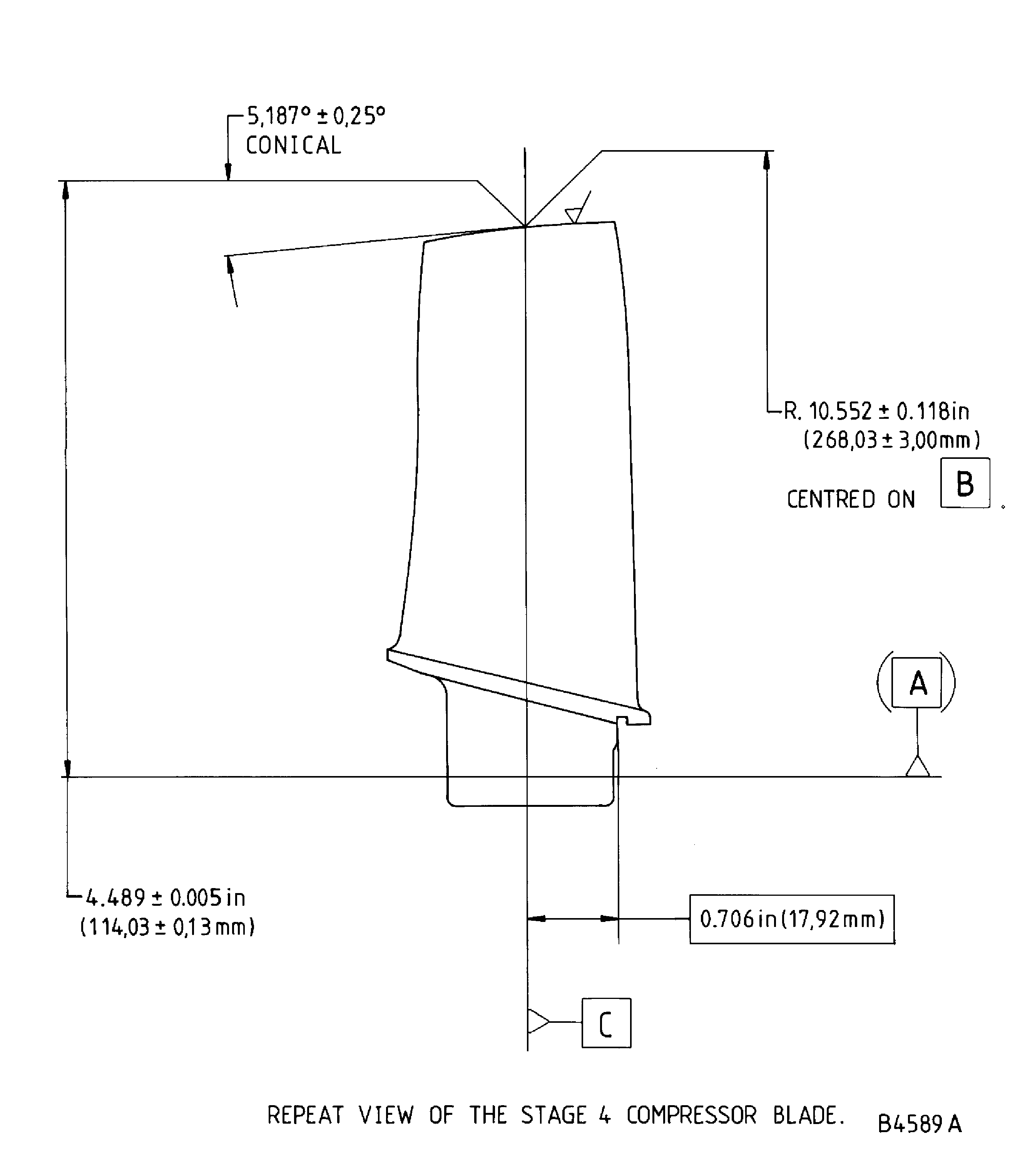 Repair details and dimensions - Assembly B