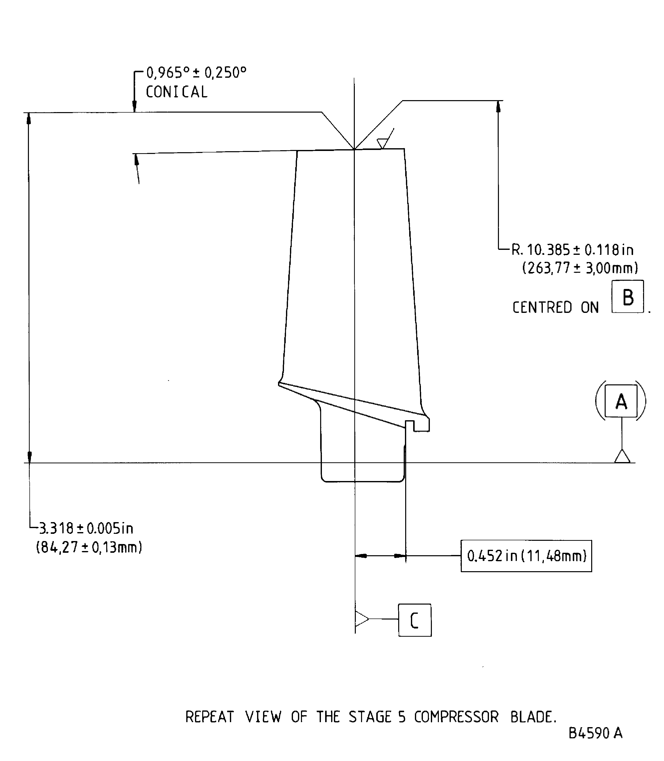 Repair details and dimensions - Assembly B