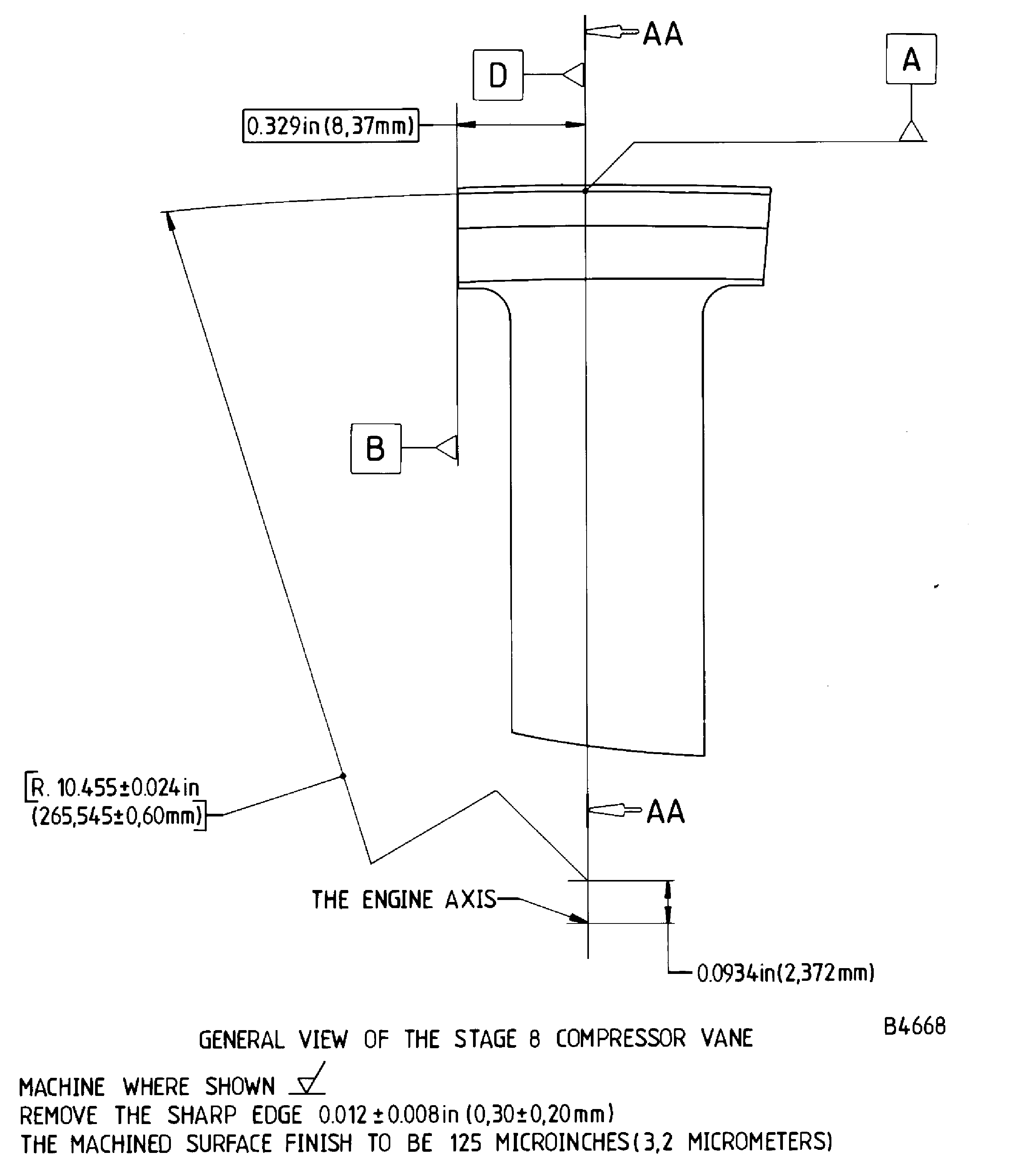 Repair details and dimensions - Assembly B