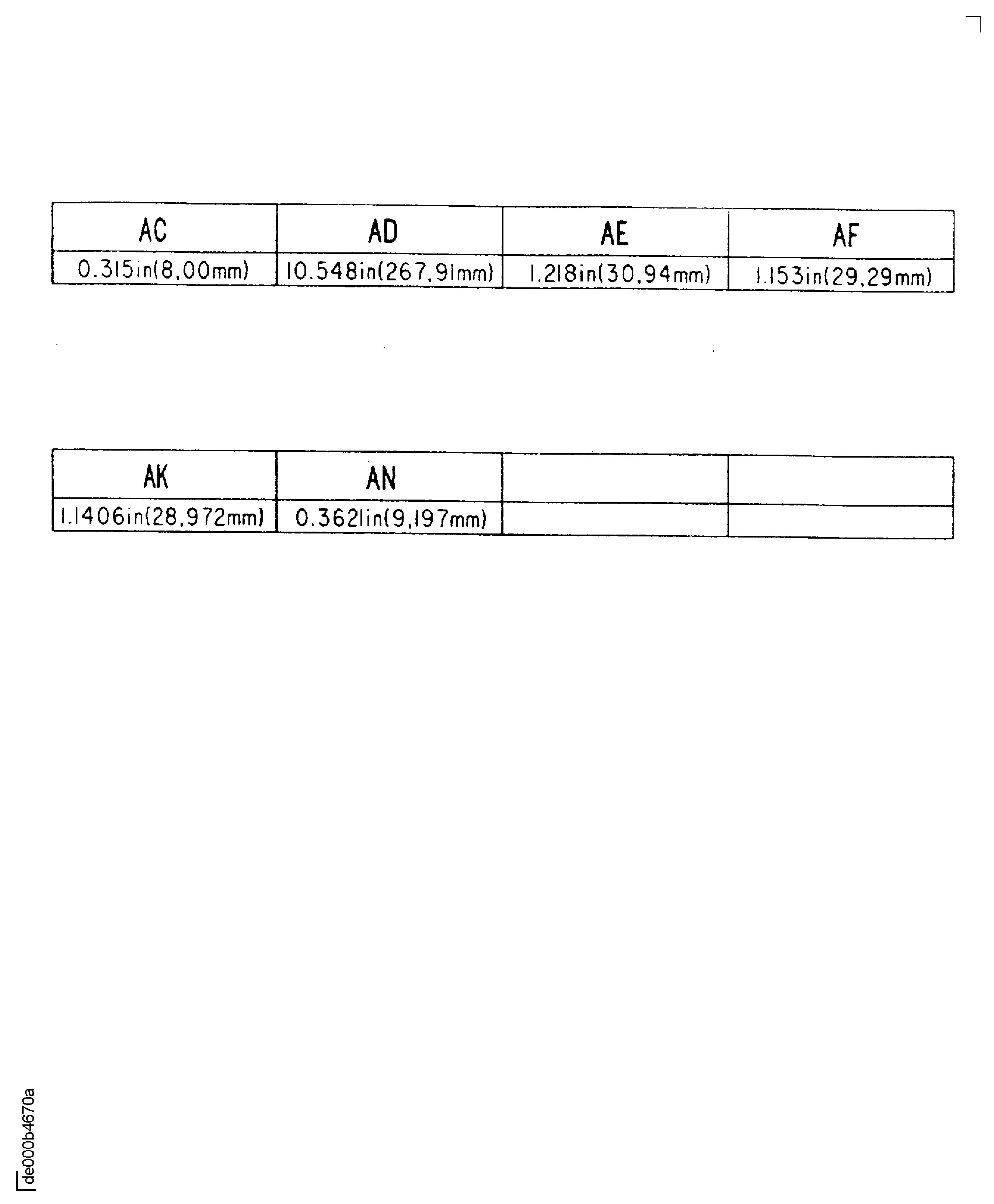 Repair details and dimensions - Assembly B