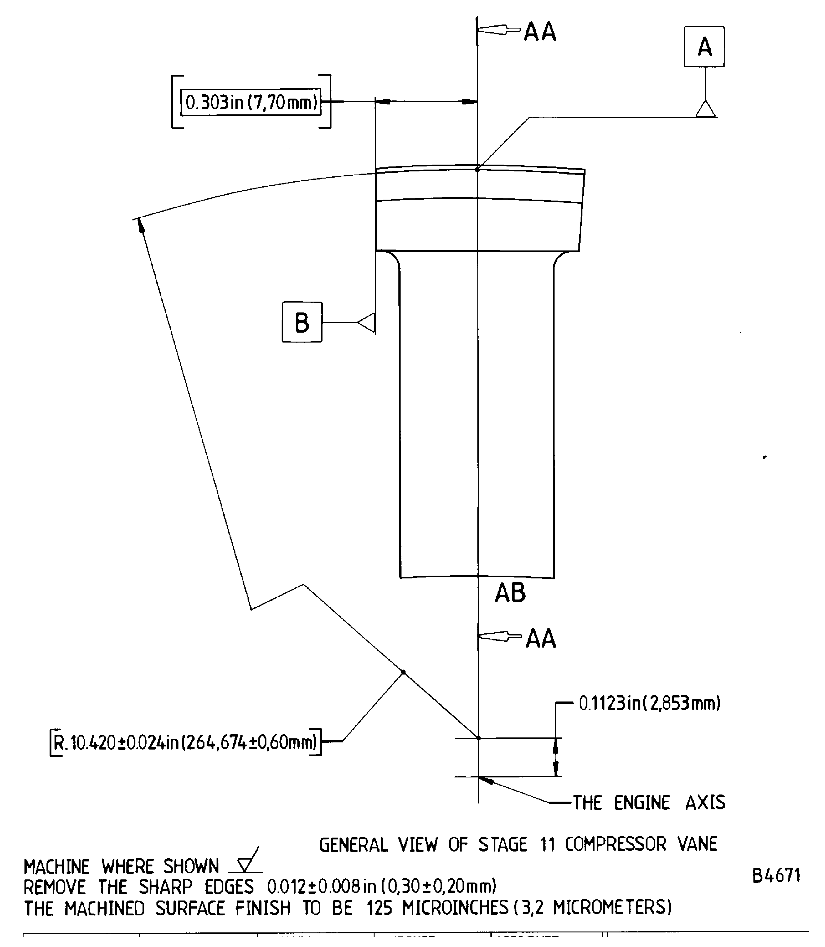 Repair details and dimensions - Assembly B