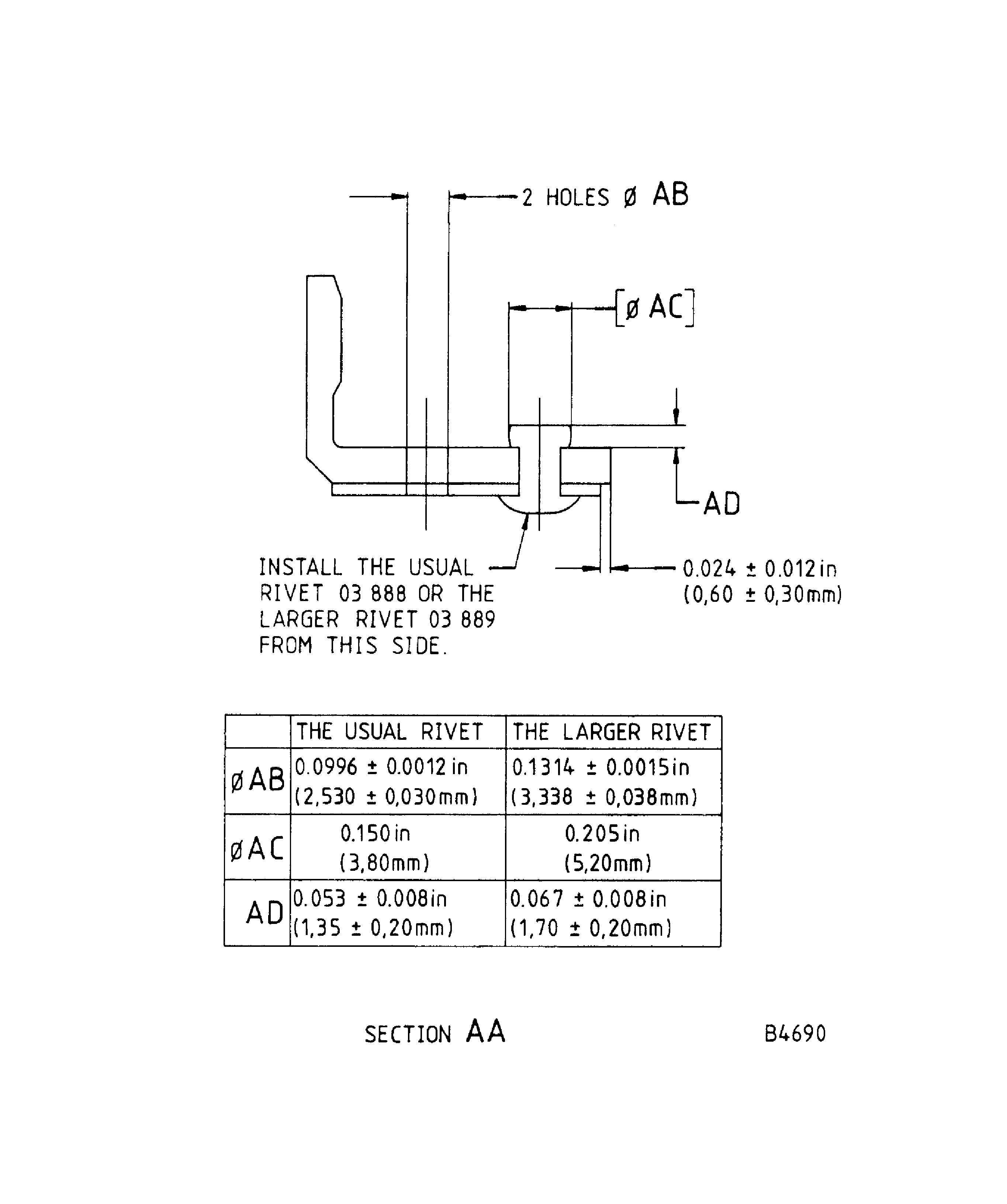 Repair details and dimensions