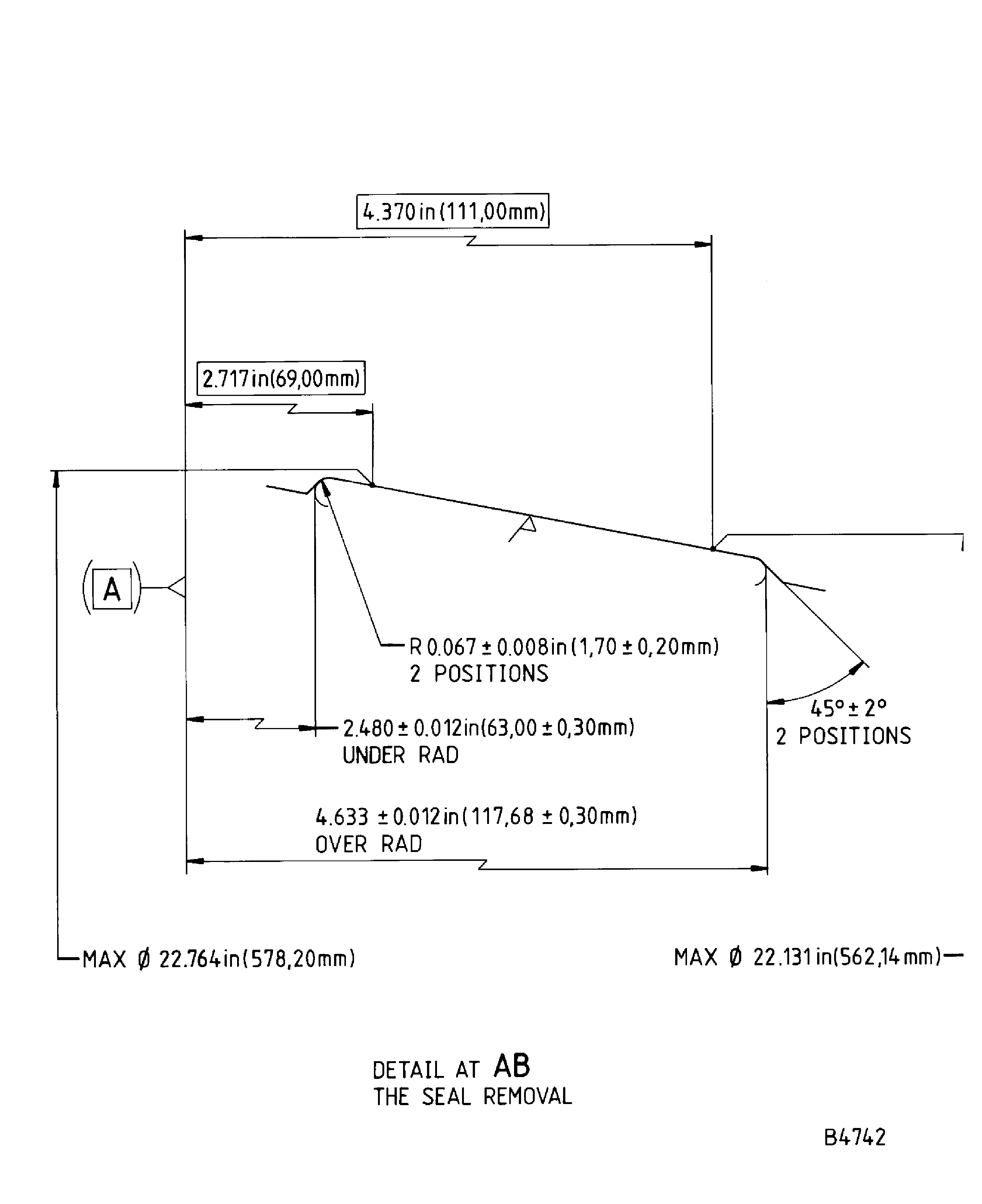 Repair details and dimensions - Assy B
