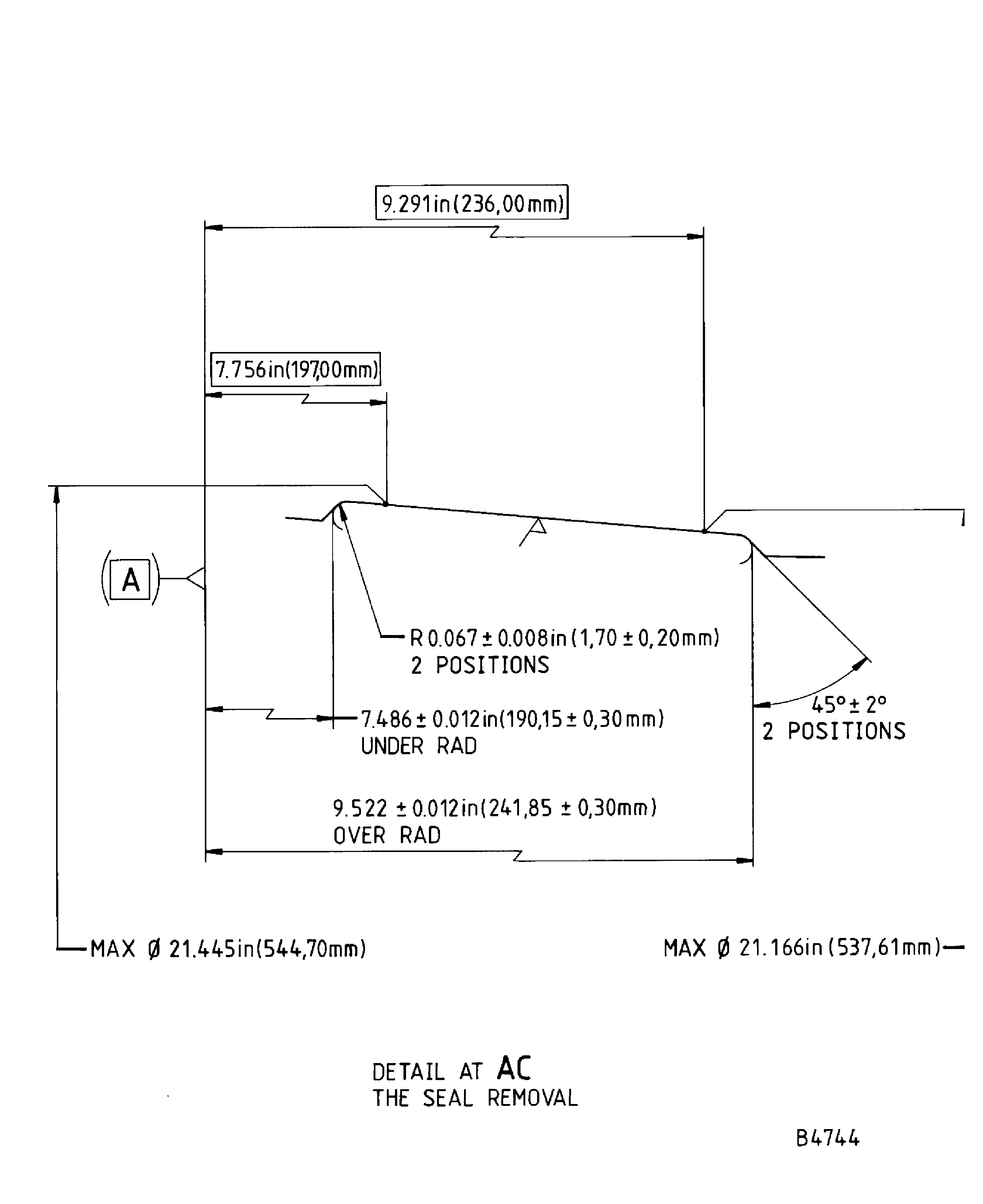 Repair details and dimensions - Assy A