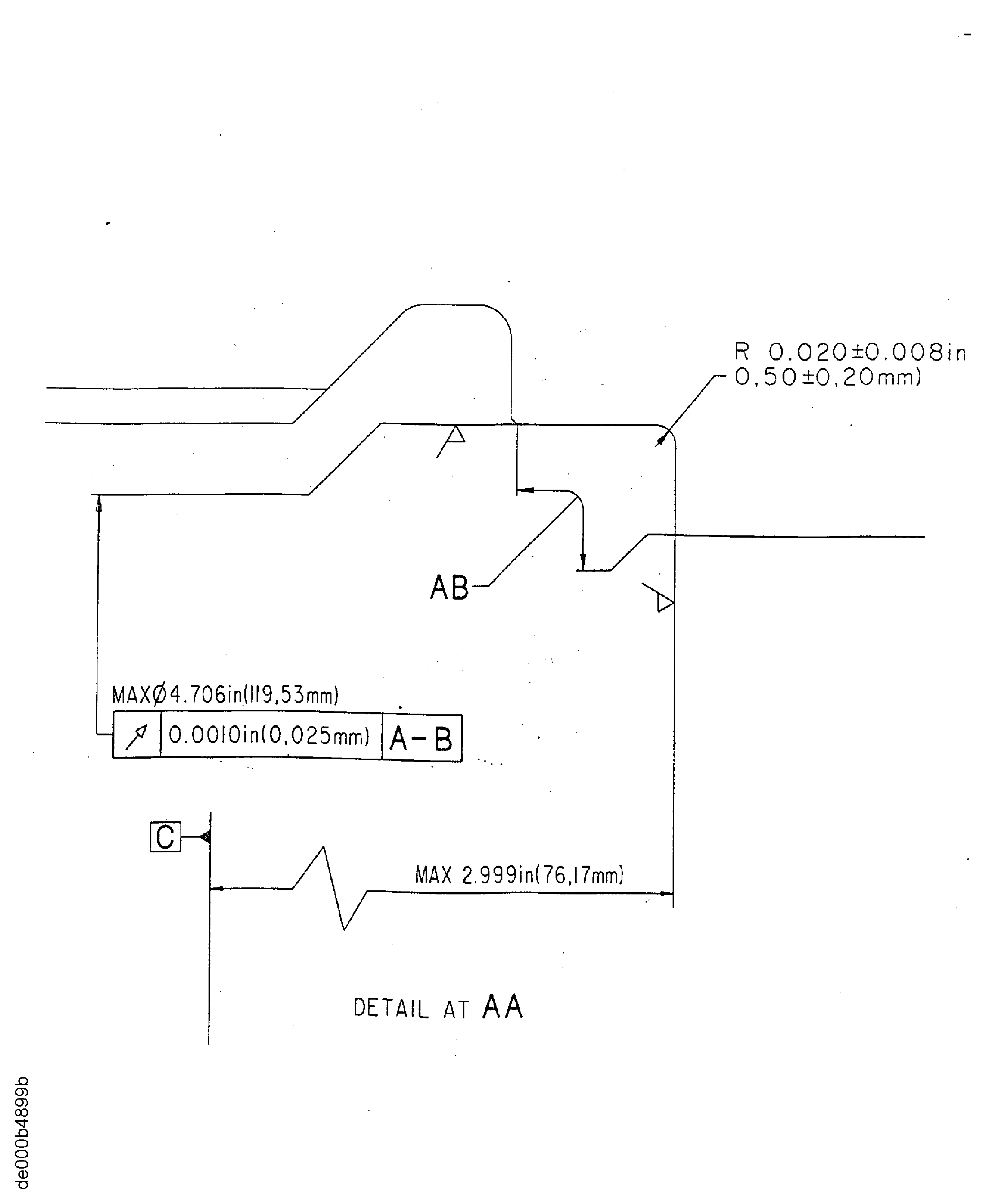 Repair details and dimensions - Assembly B