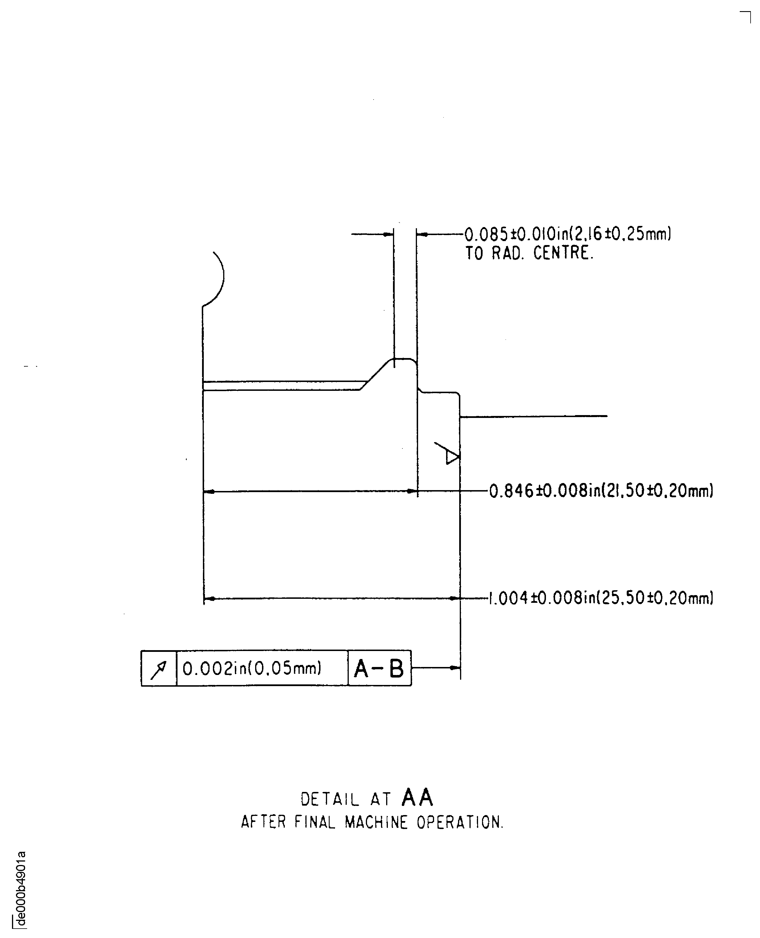 Repair details and dimensions - Assembly A