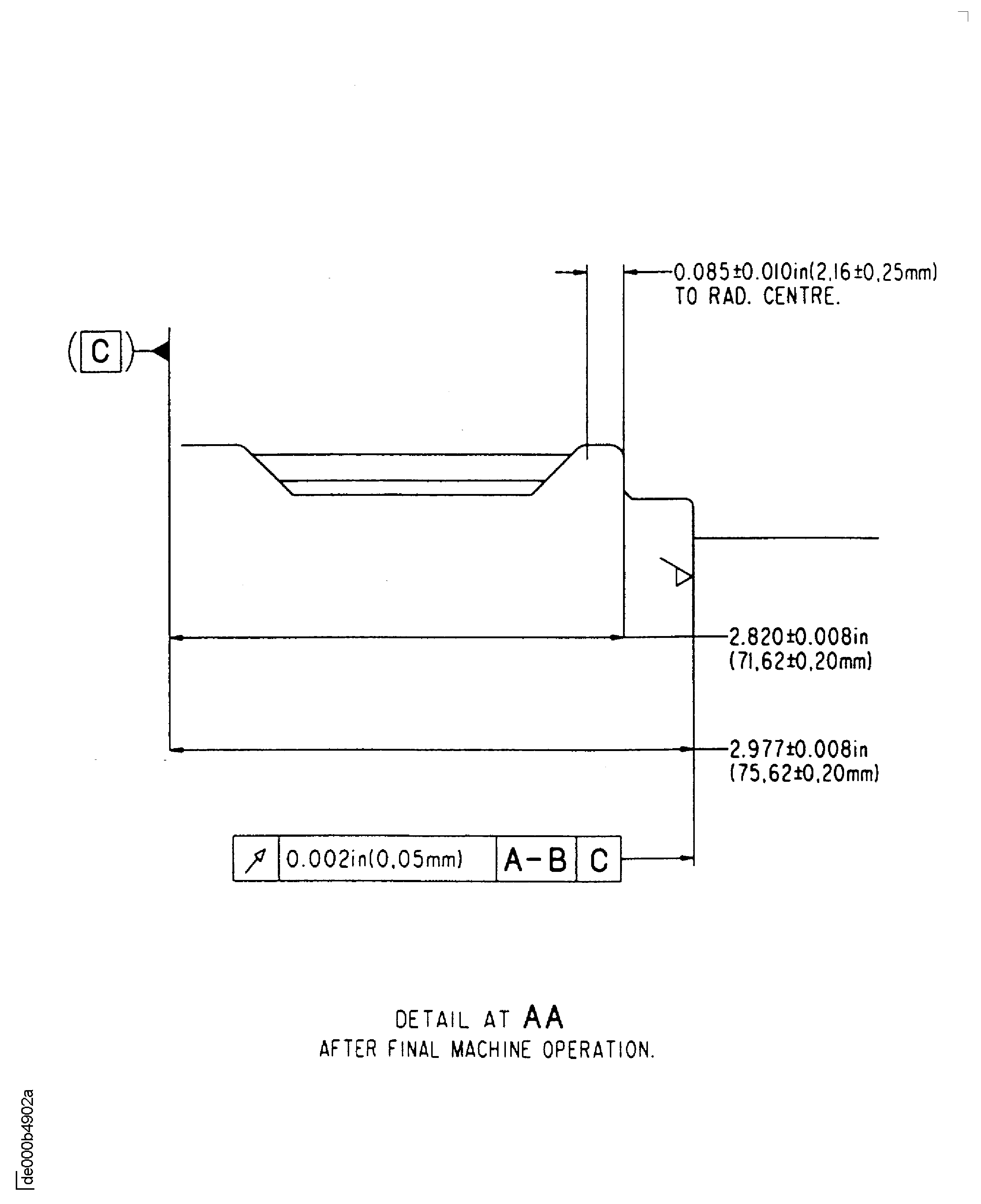 Repair details and dimensions - Assembly B