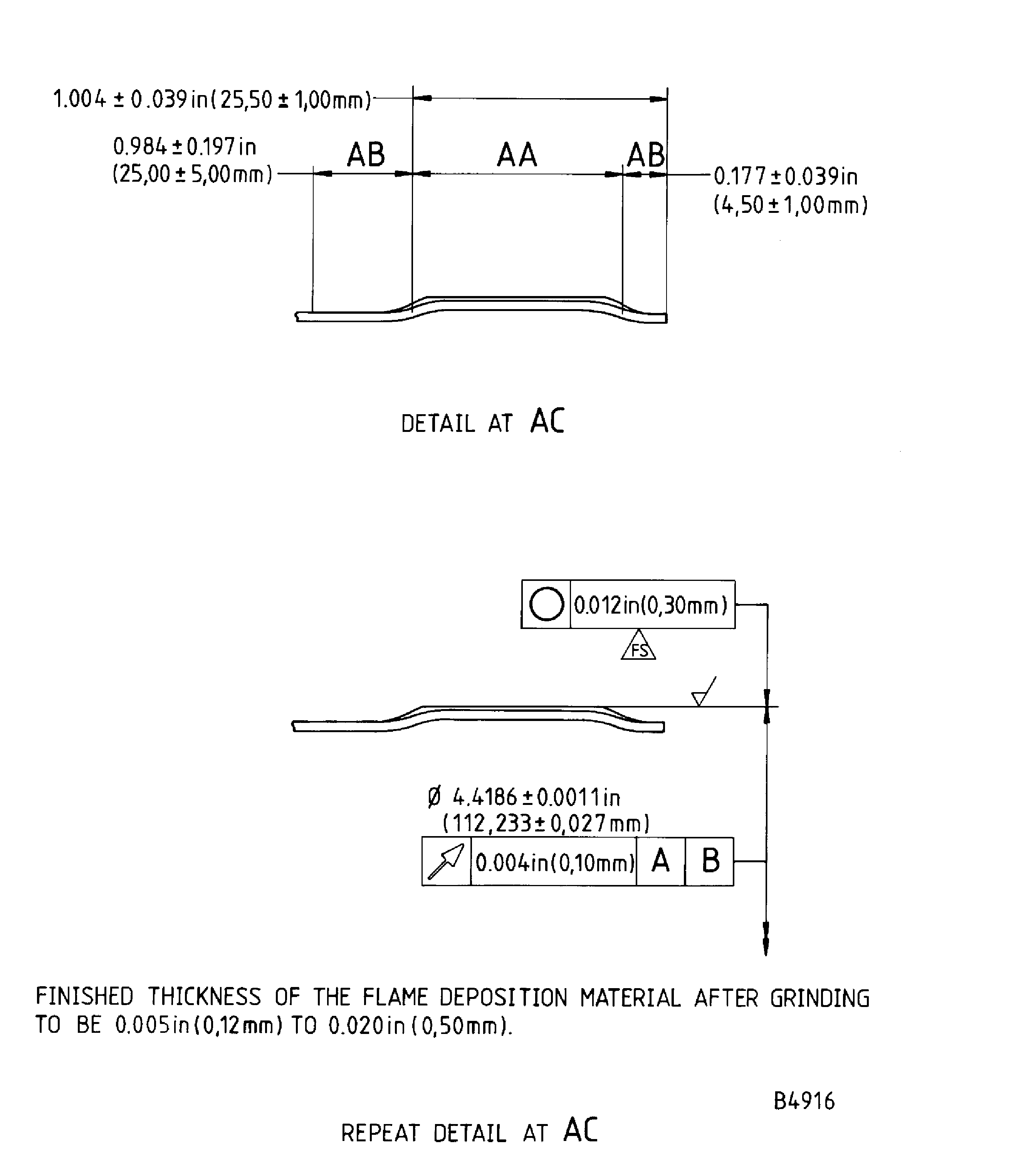 Repair details and dimensions