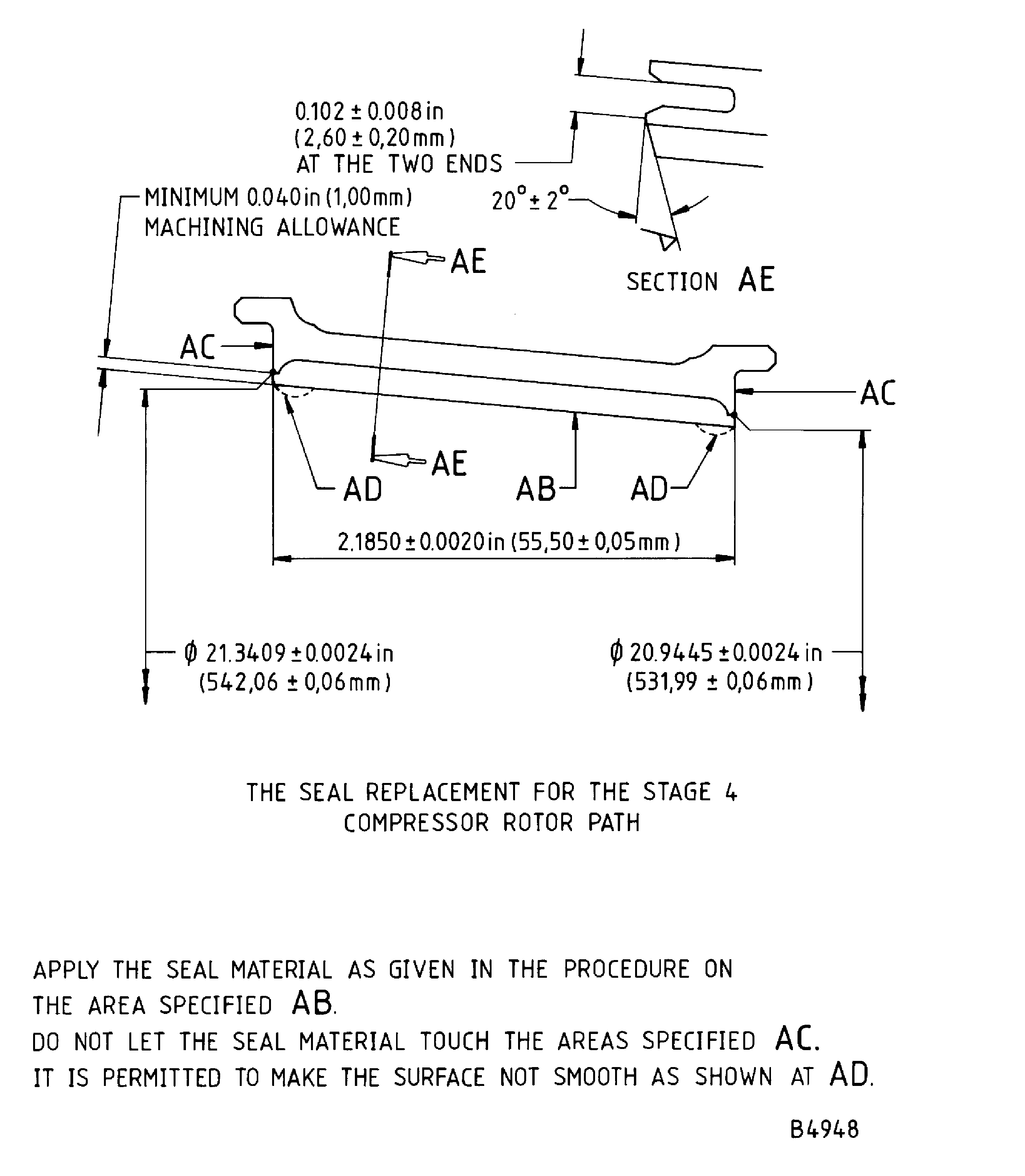 Repair details and dimensions - Assy B