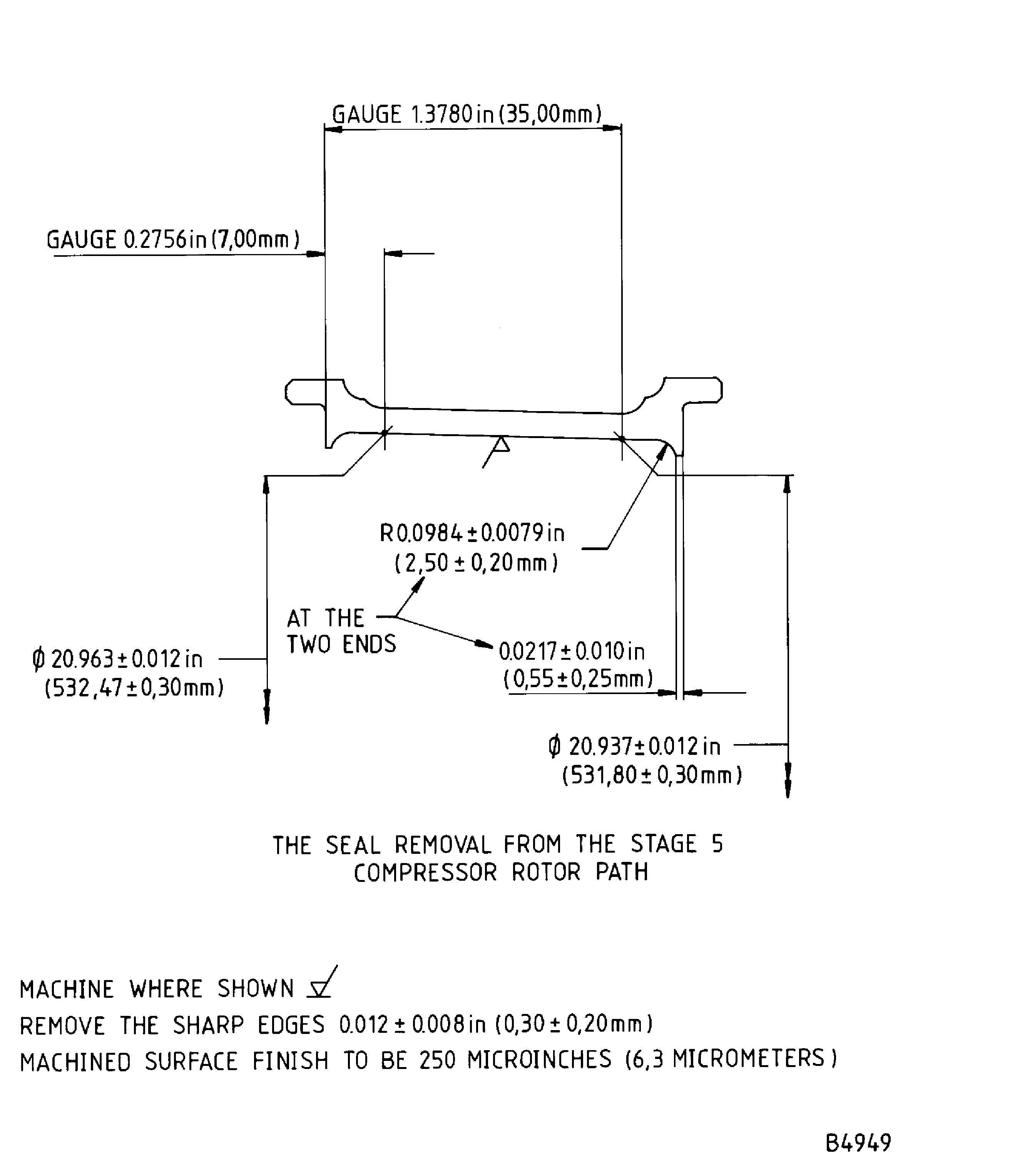 Repair details and dimensions - Assy B
