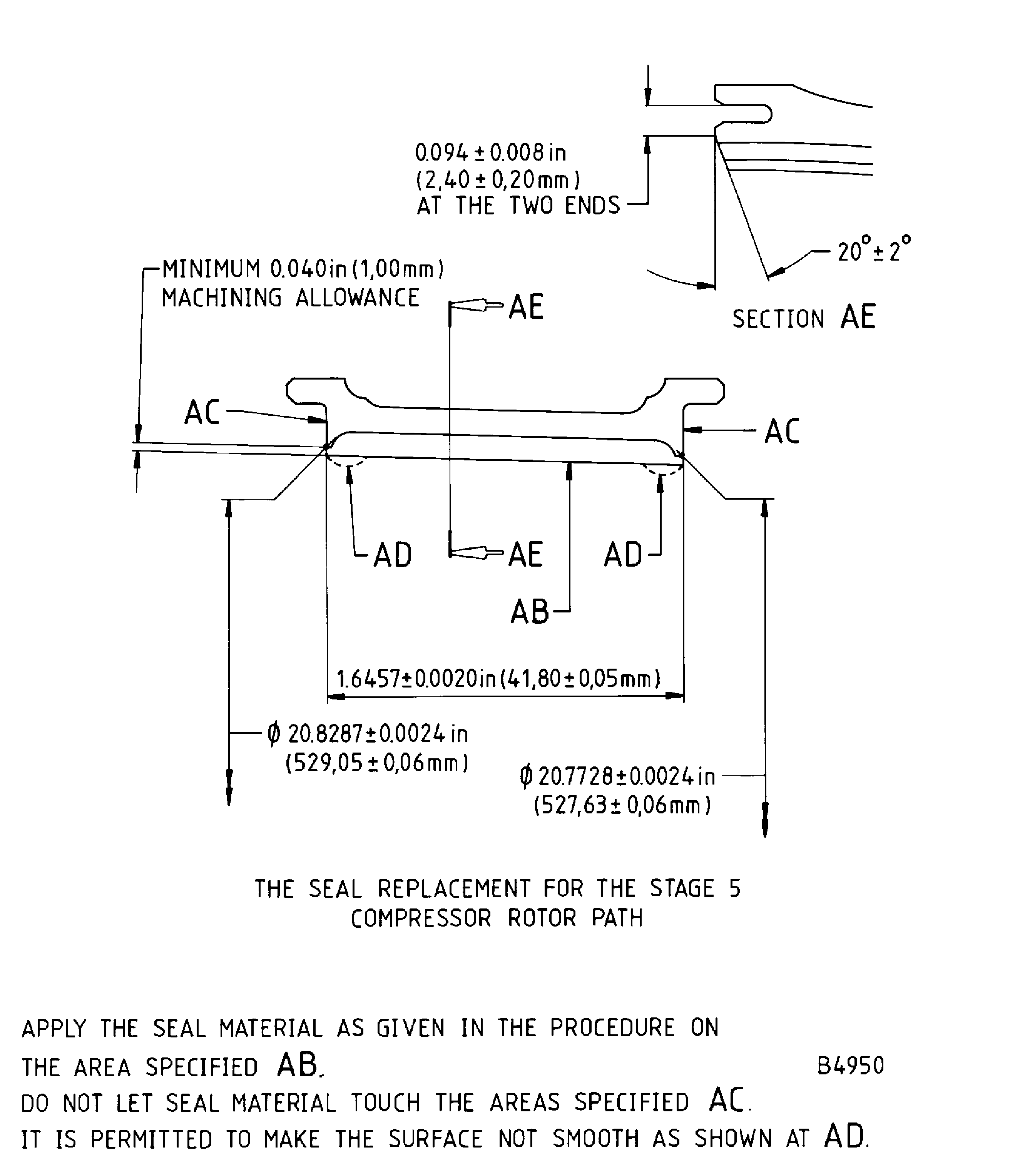 Repair details and dimensions - Assy B