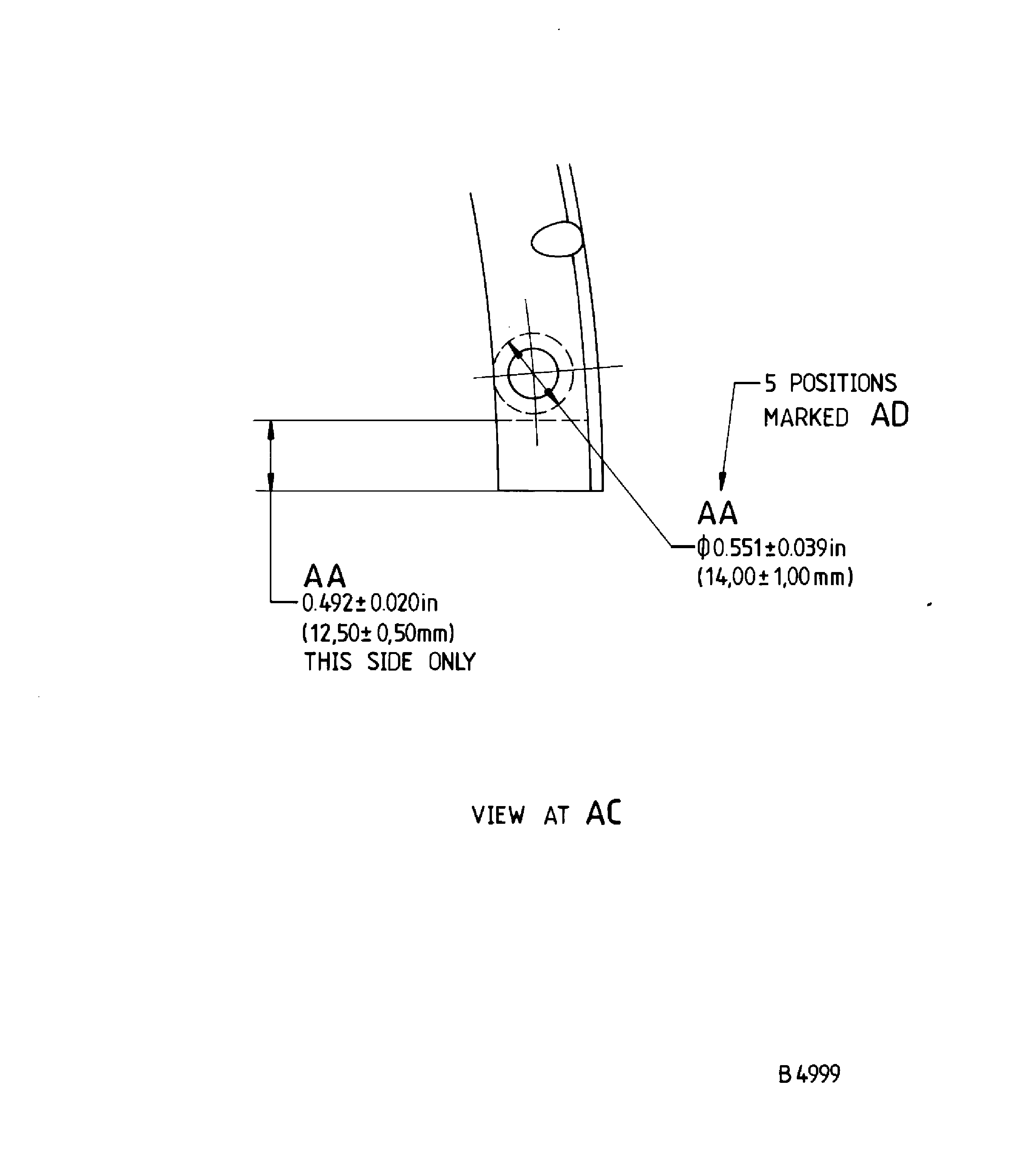 Repair details and dimensions - Assembly B
