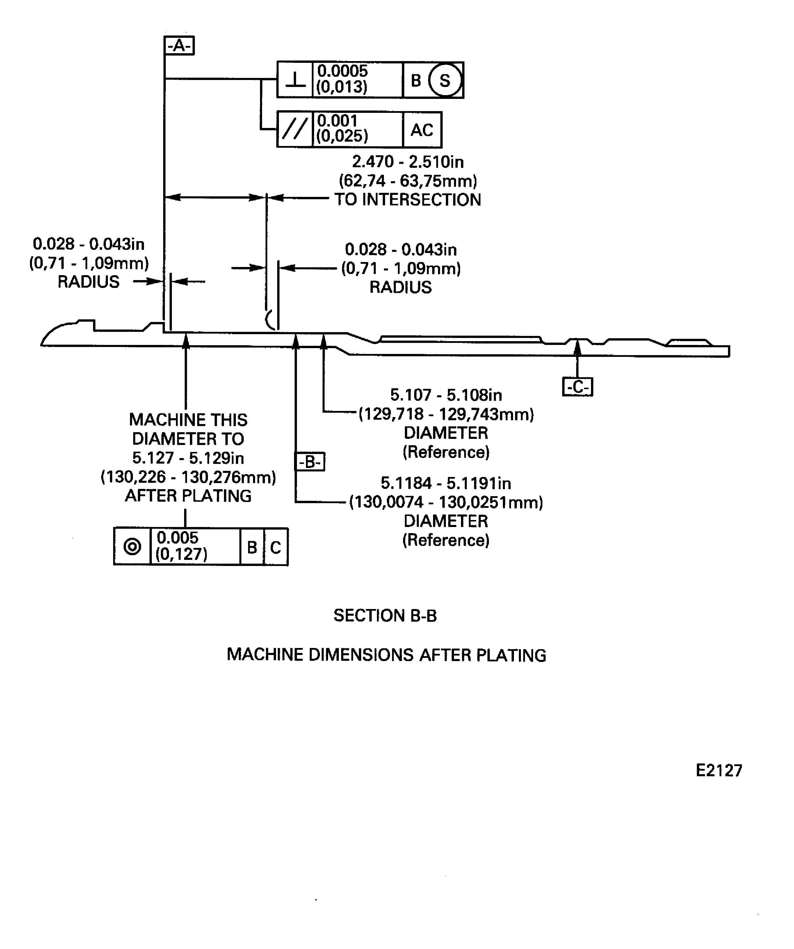 HPC rear shaft chromium plate repair areas (No. 4 bearing front seal mating diameter)