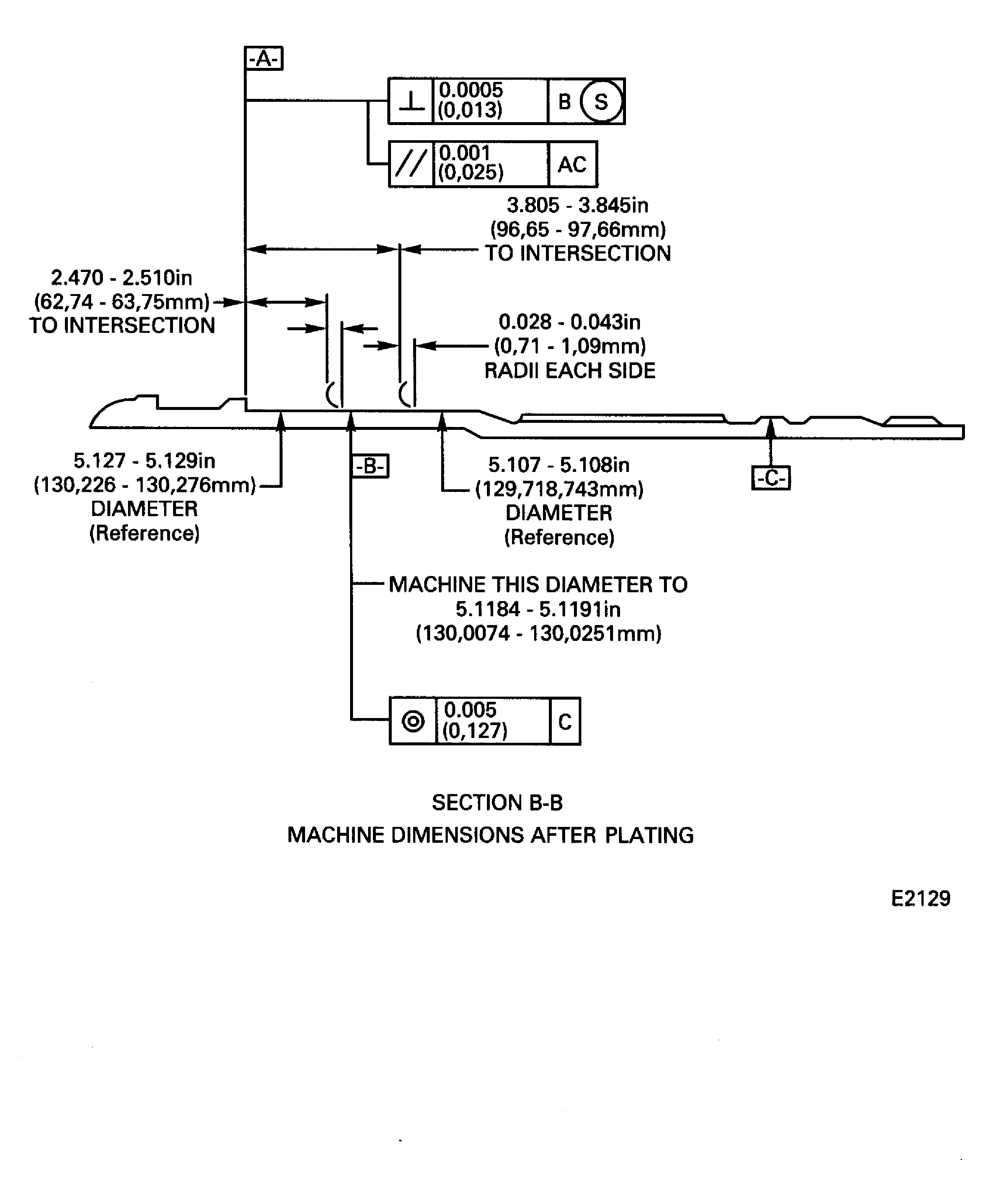 HPC rear shaft chromium plate repair areas (No. 4 bearing seal spacer mating diameter)