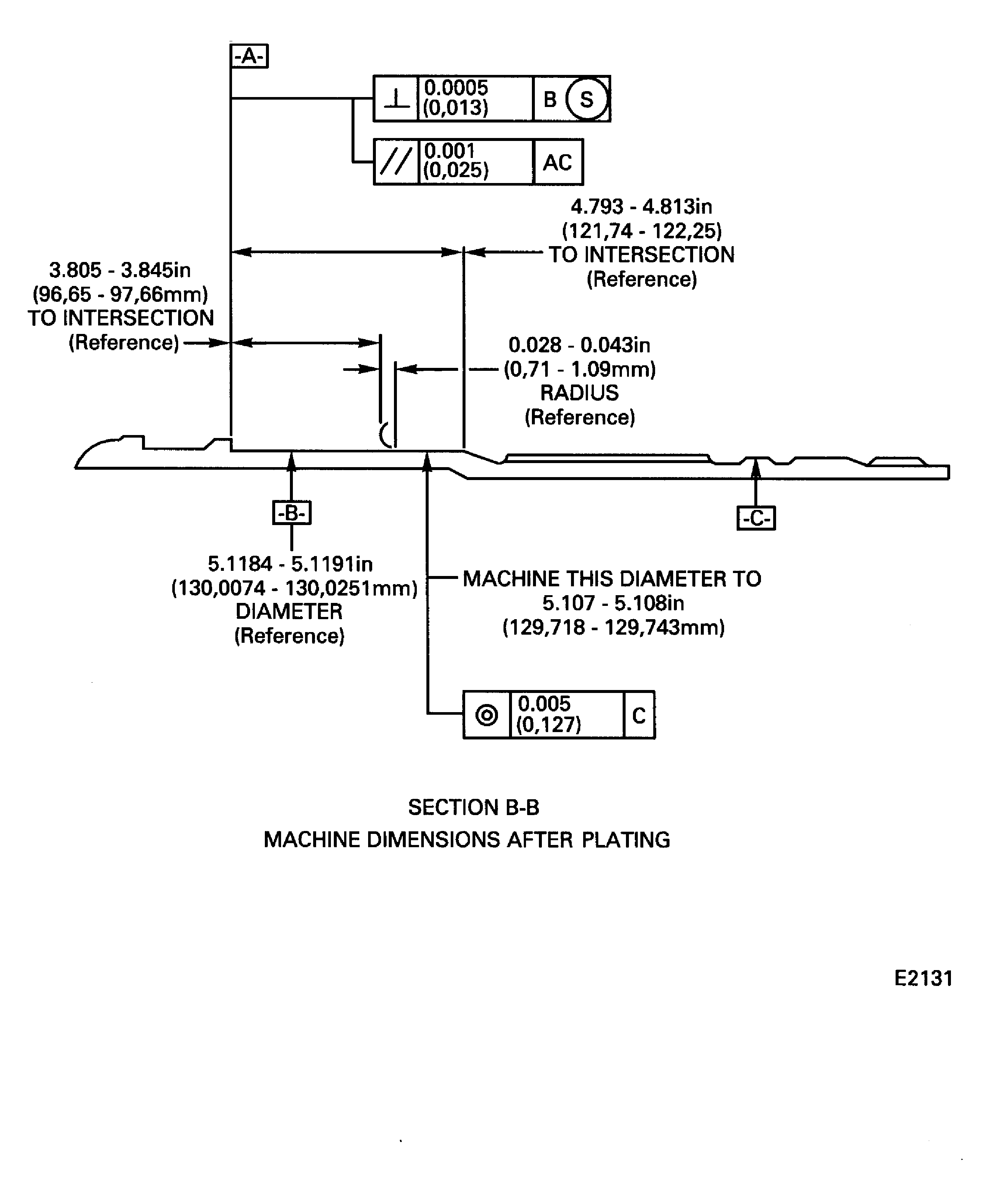 HPC rear shaft chromium plate repair areas (No. 4 bearing mating diameter)