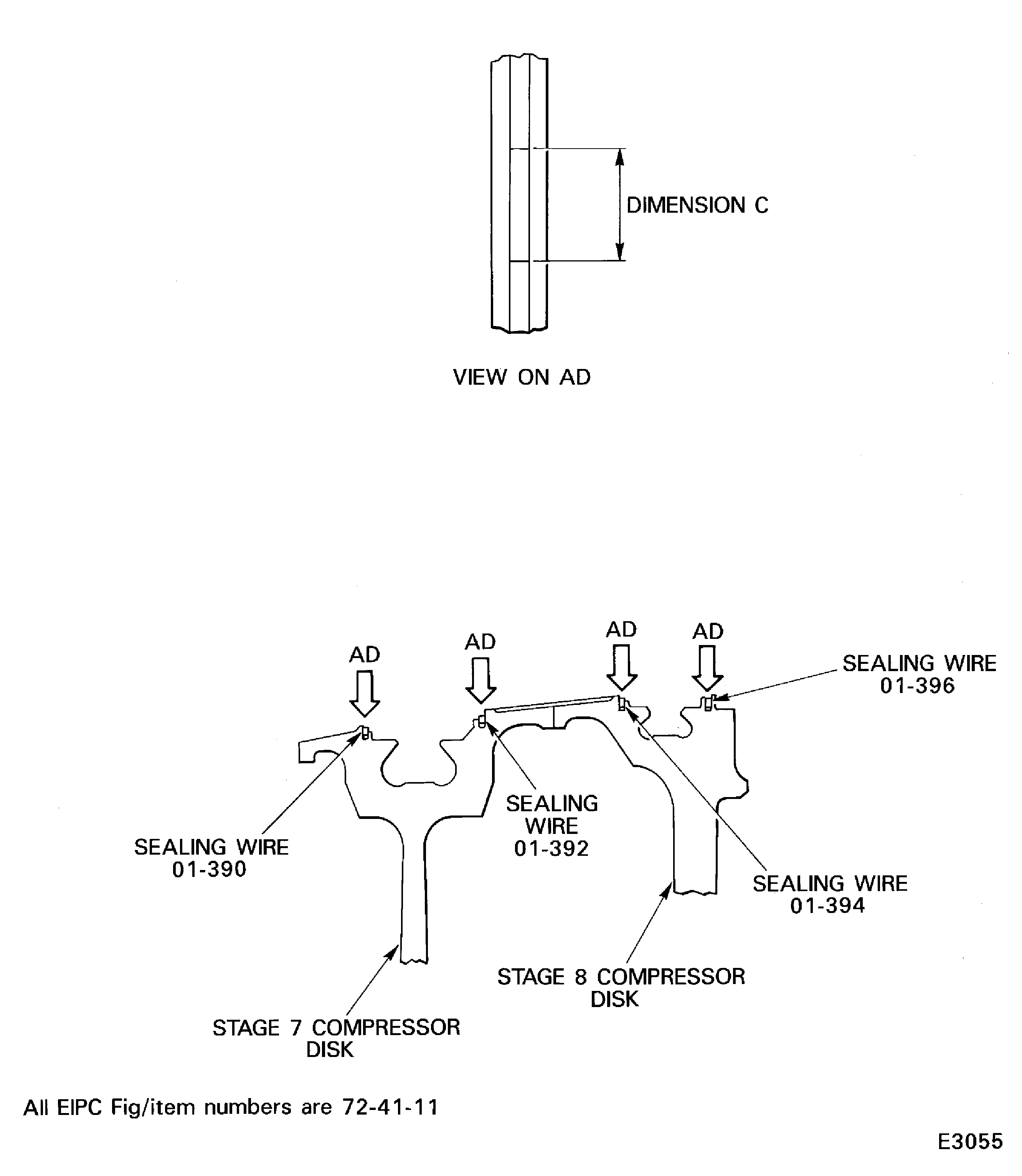 SBE 72-0161: Install the stages 7 and 8 sealing wires