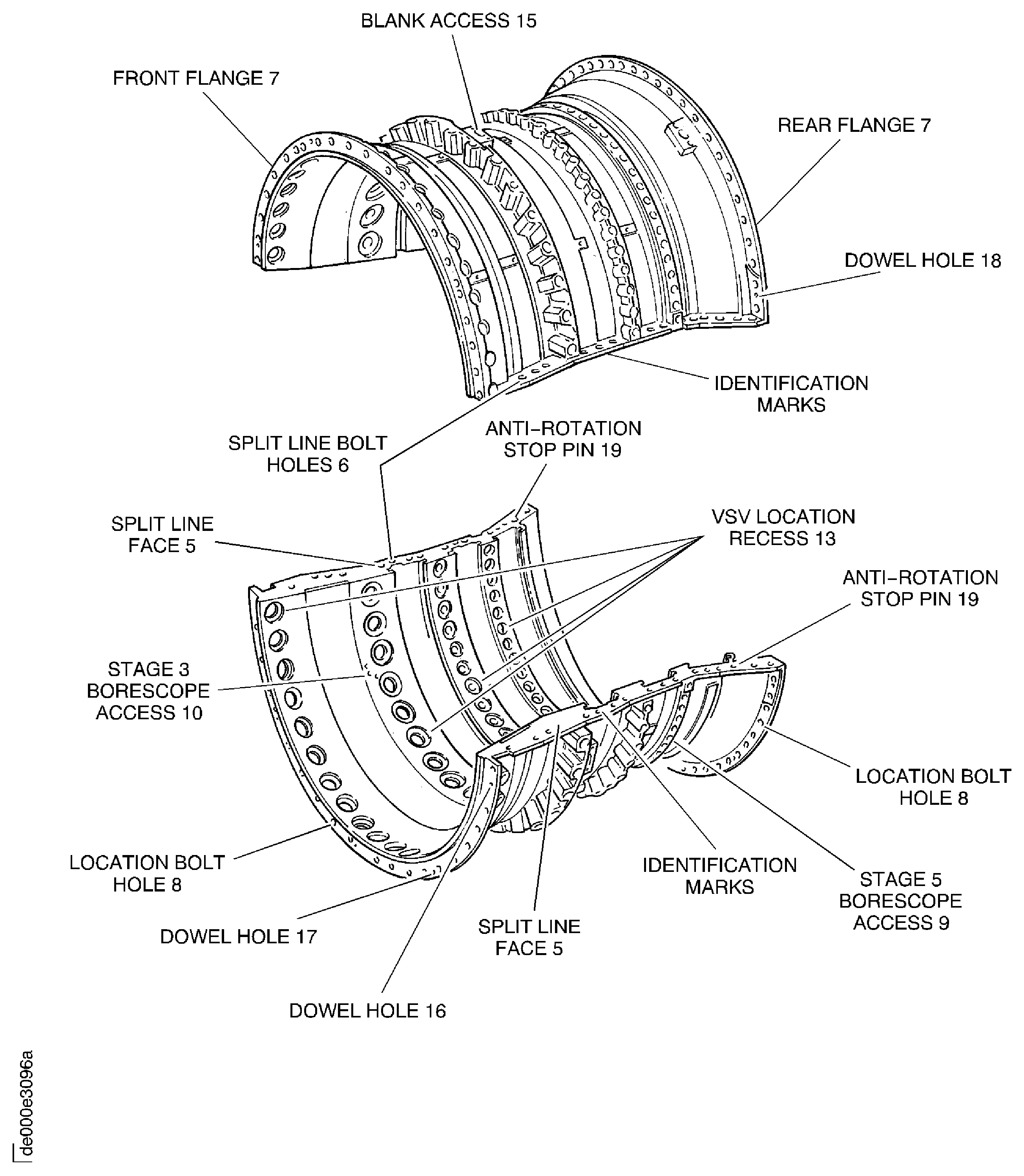 HP Compressor Front Cases - Inspection Locations