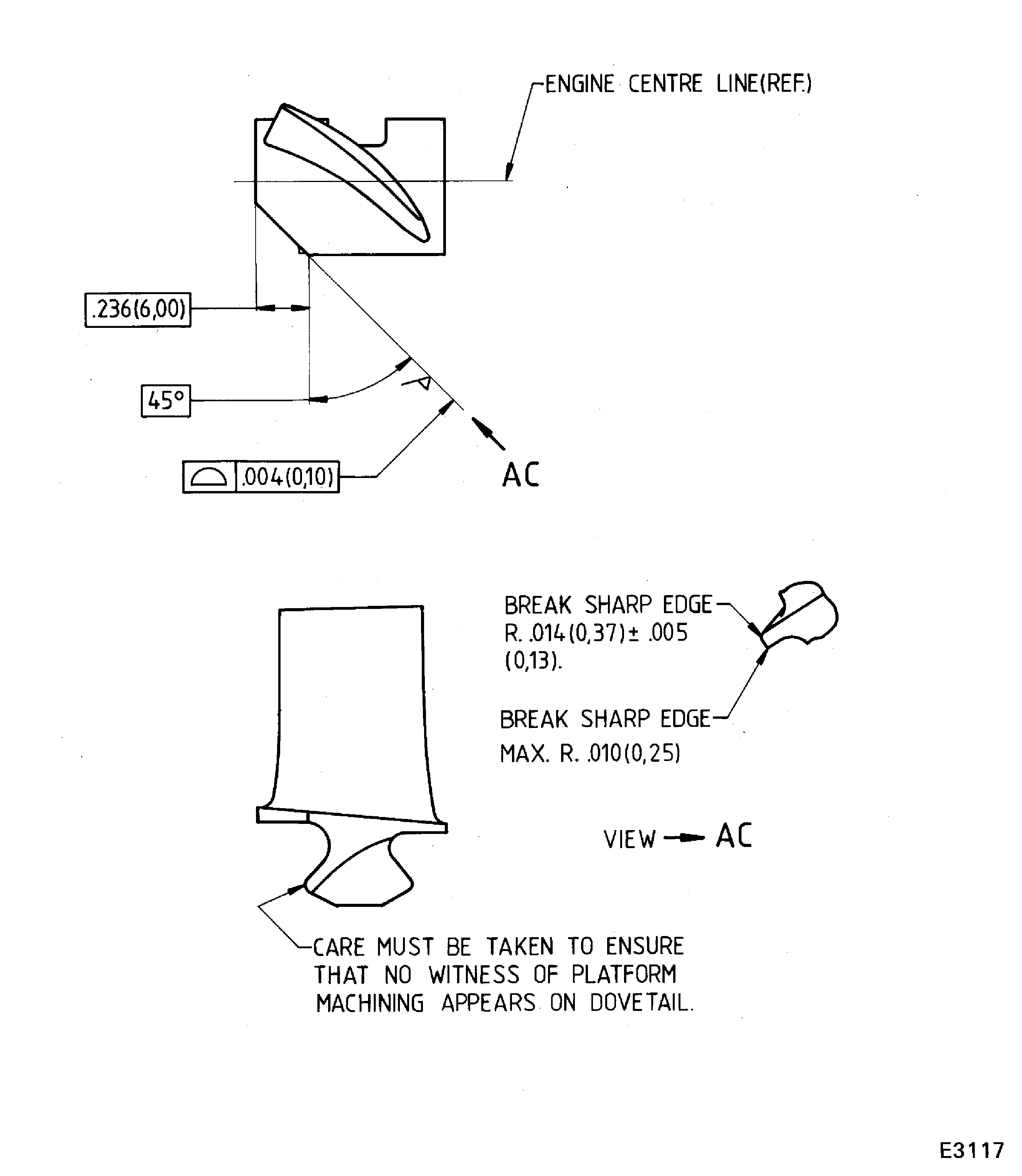 HP compressor stage 9 right hand locking blades
