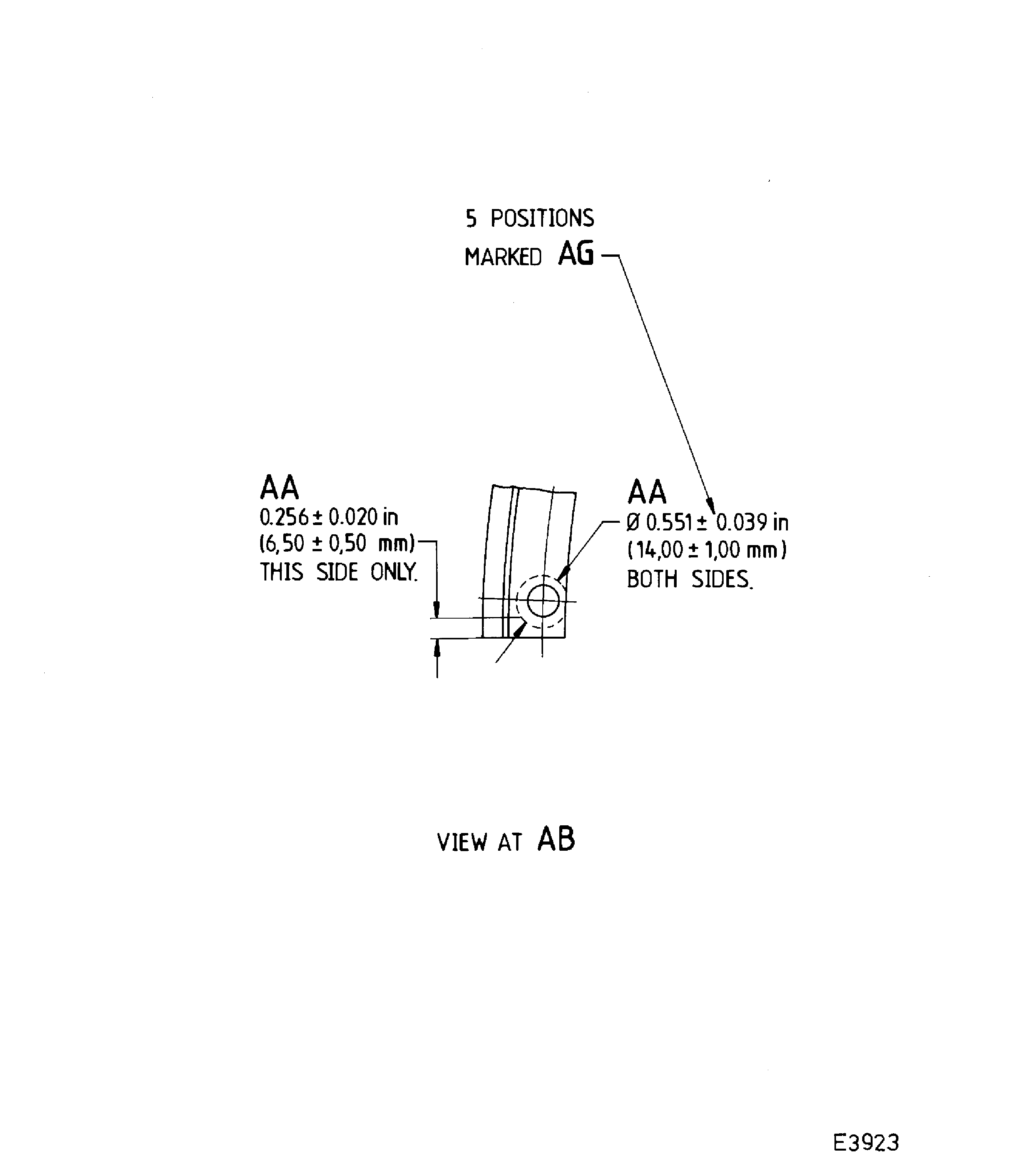 Repair details and dimensions - Assembly B