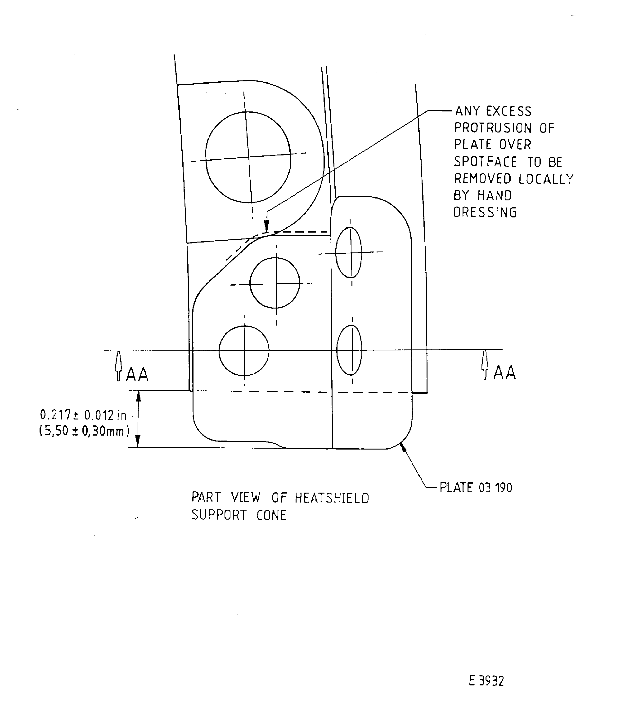 Repair details and dimensions - Assembly A