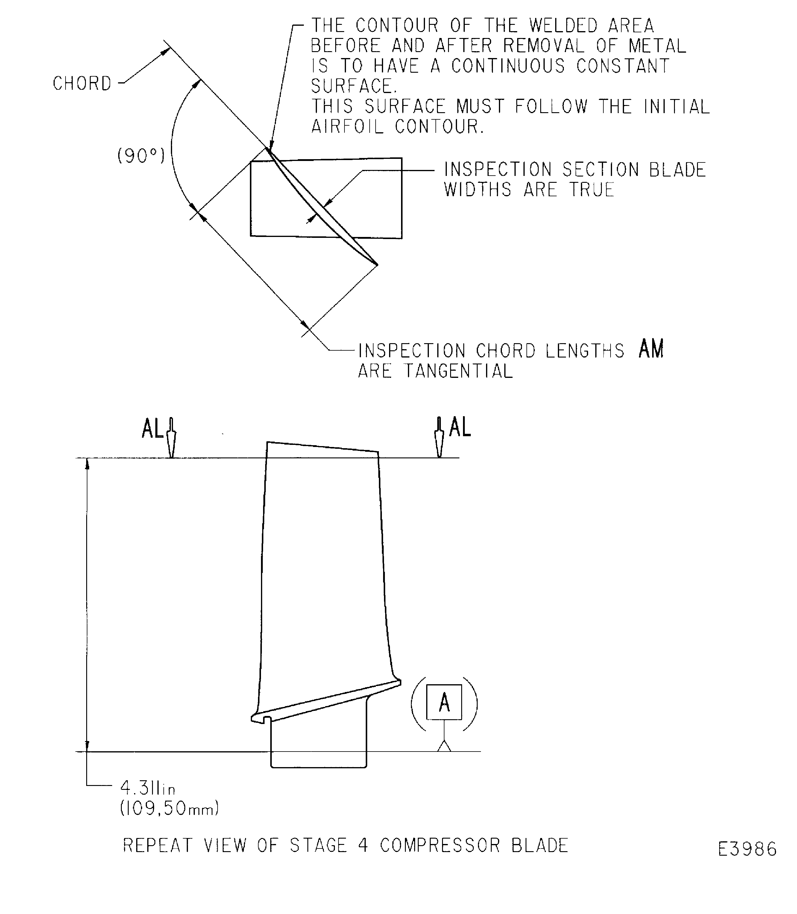 Repair details and dimensions - Assembly B