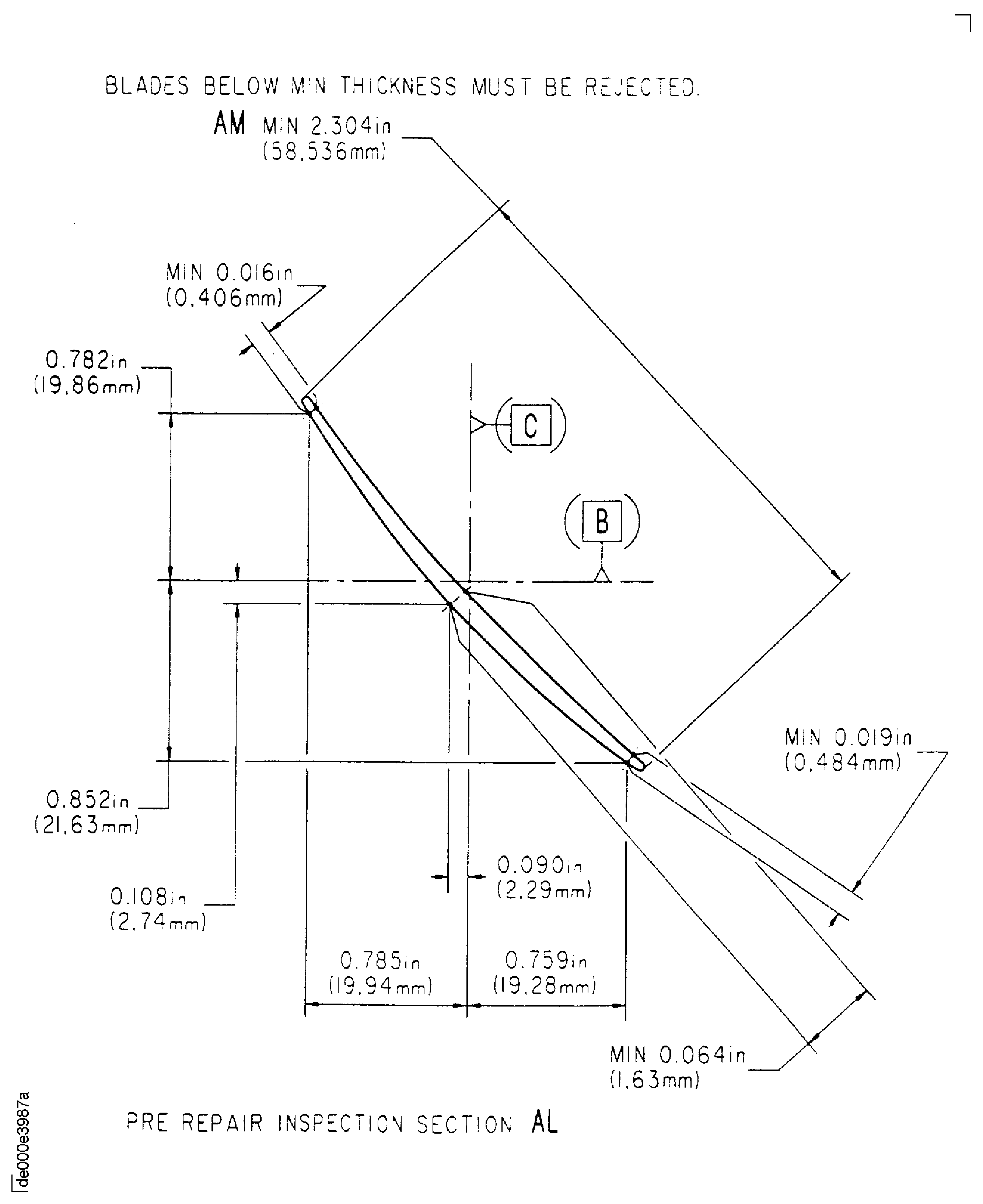 Repair details and dimensions - Assembly A
