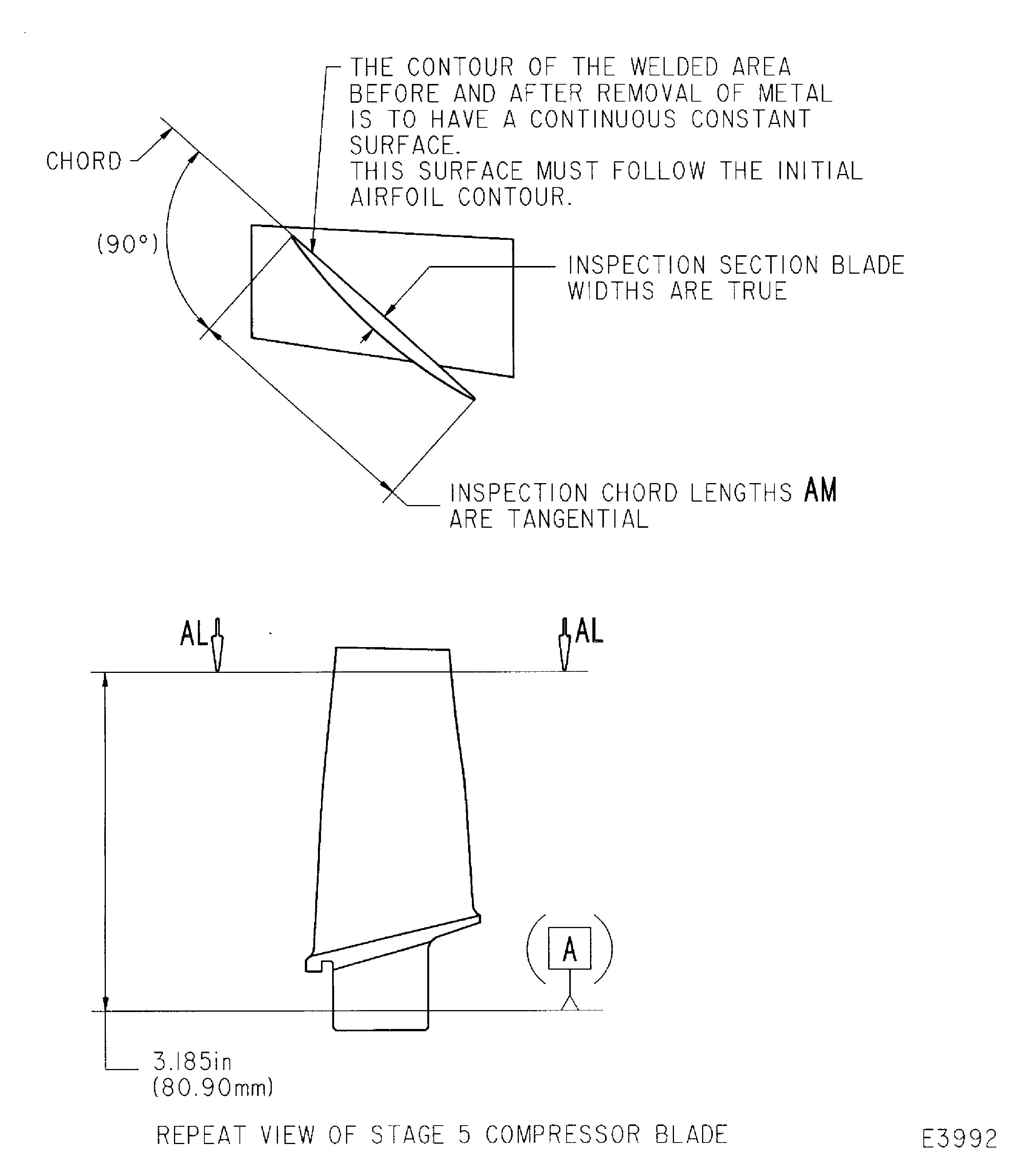 Repair details and dimensions - Assembly A