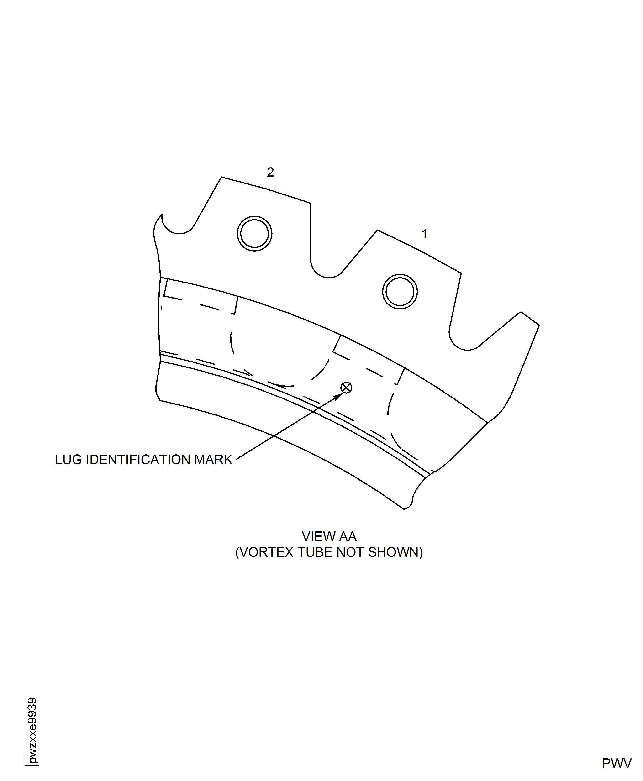 HP Compressor Vortex Reducer Ring Lugs - Lug Identification Information