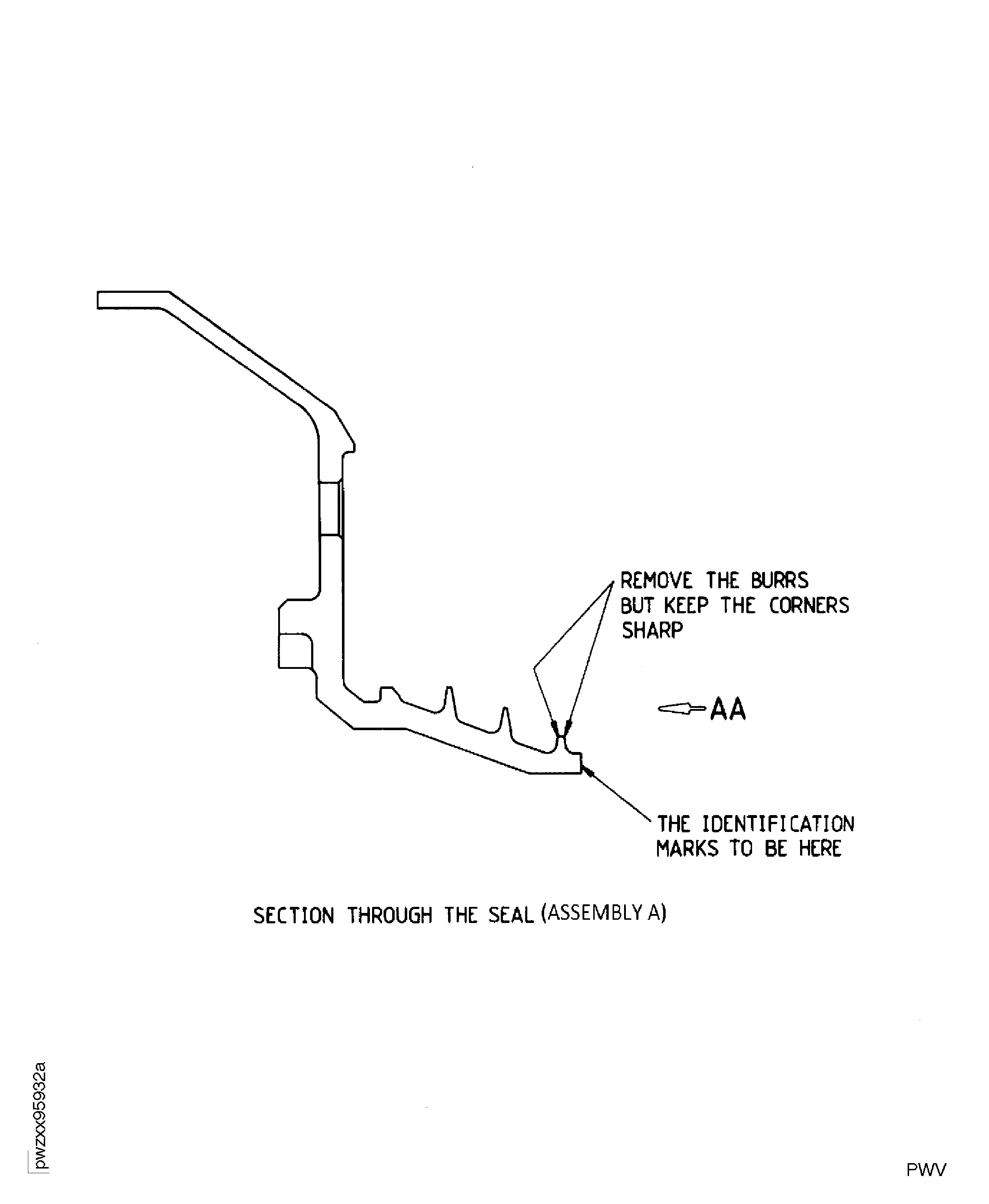 HP Compressor Rear Rotating Air Seal - Repair Details and Dimensions - Assembly A