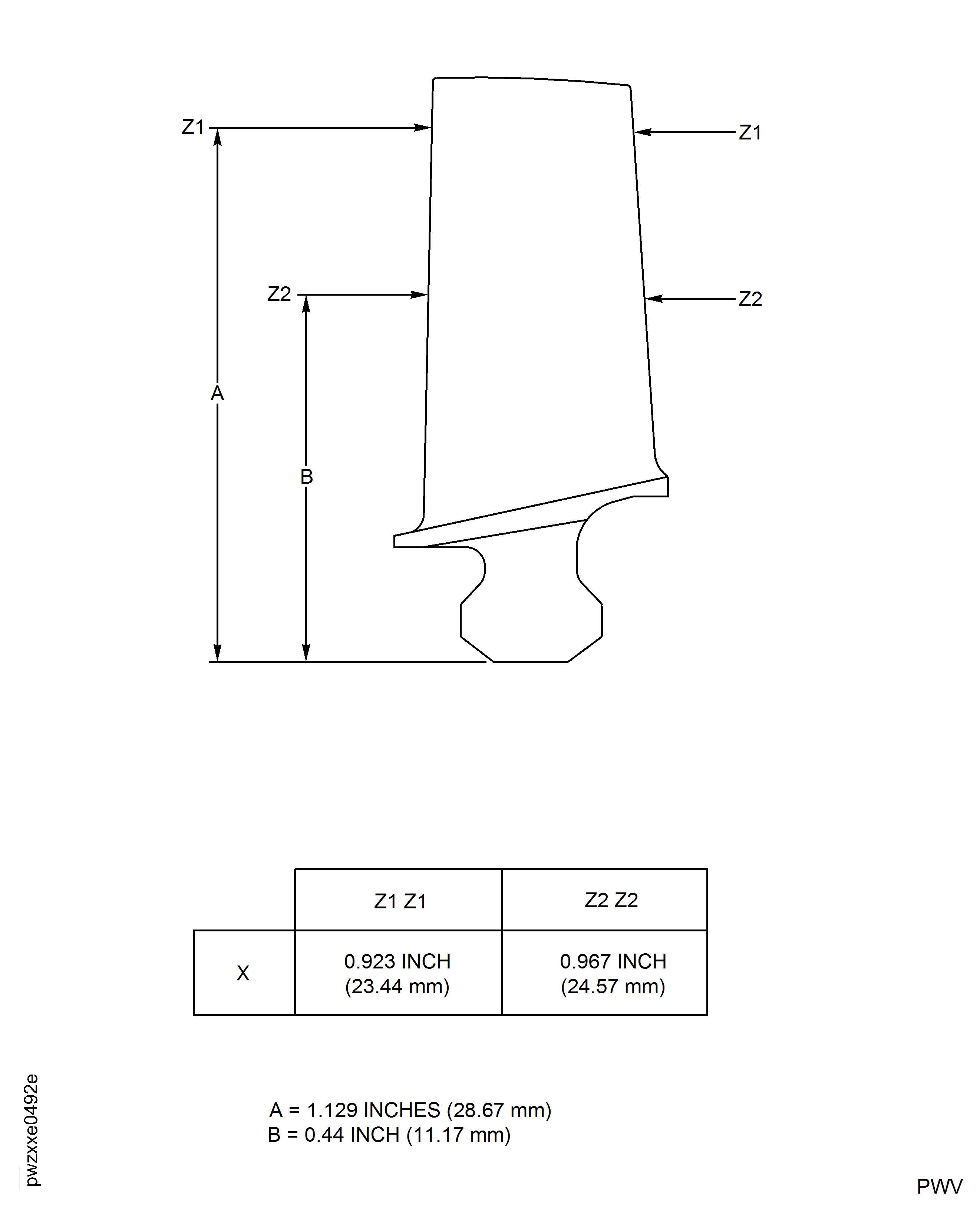 Stage 11 Rotor Blades - Chordal Checks