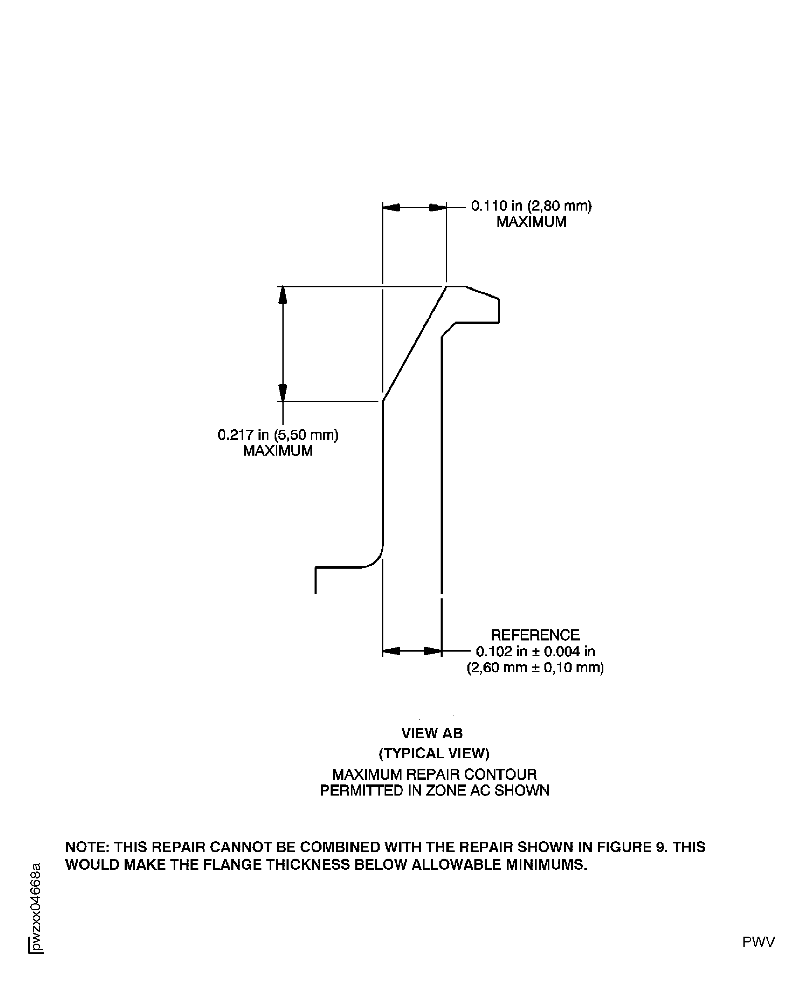High Pressure (HP) Compressor Stage 7 Case and Stage 8 Rotor Path Case Assembly - Repair Details and Dimensions - Assembly A, B, D and E