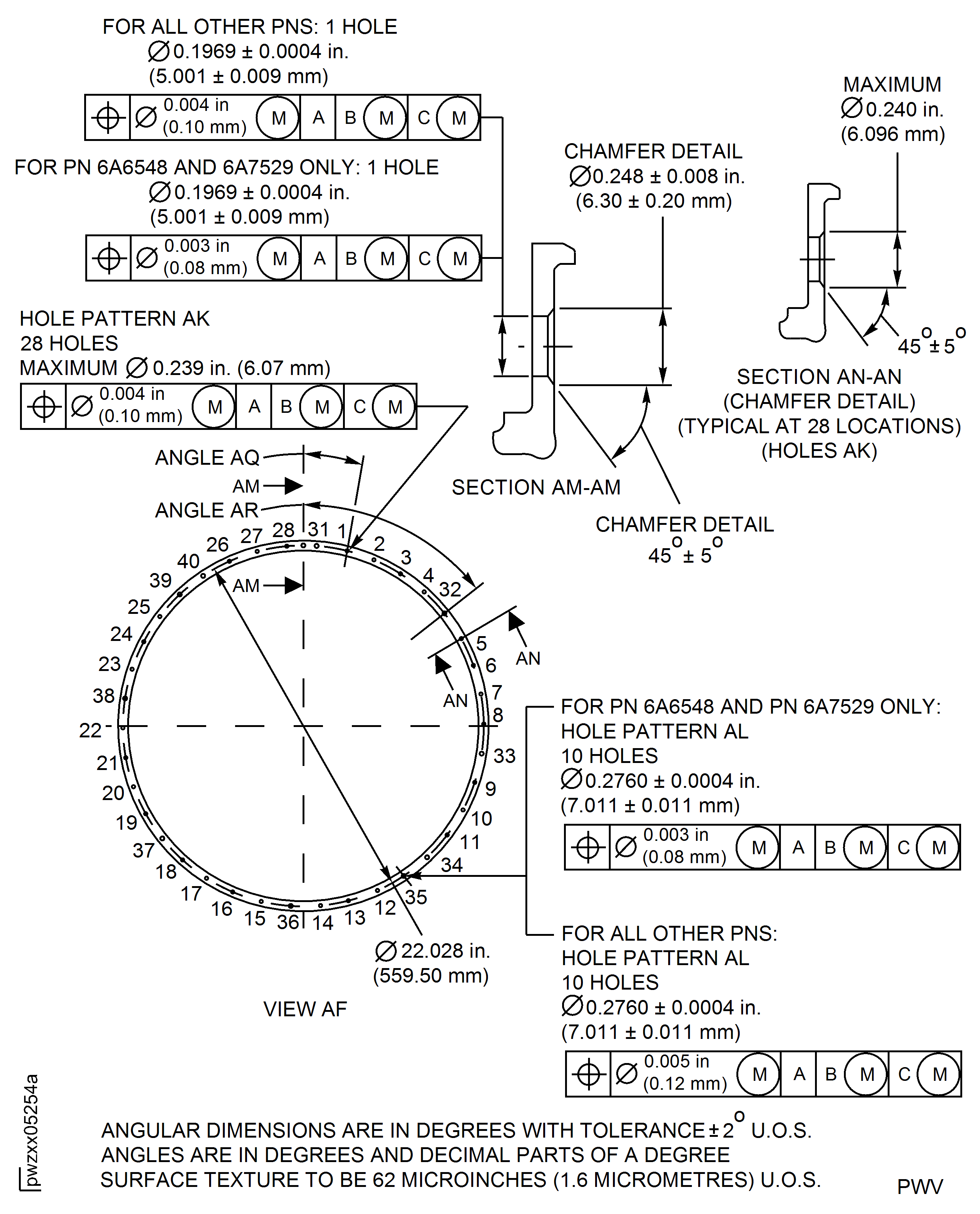 High Pressure (HP) Compressor Stage 8 Rotor Path Case Assembly - Repair Details and Dimensions - Assembly B