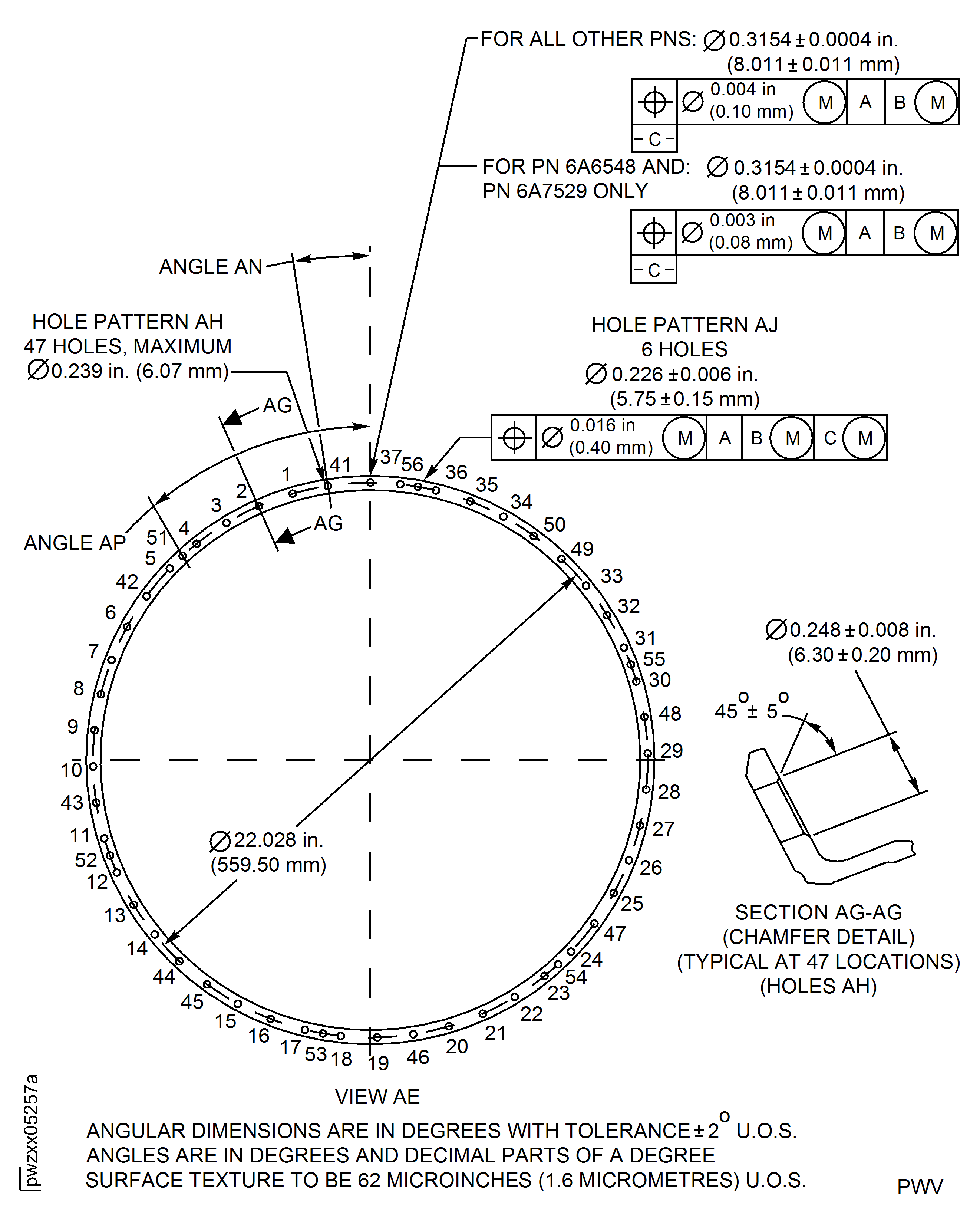 High Pressure (HP) Compressor Stage 8 Rotor Path Case Assembly - Repair Details and Dimensions - Assembly B