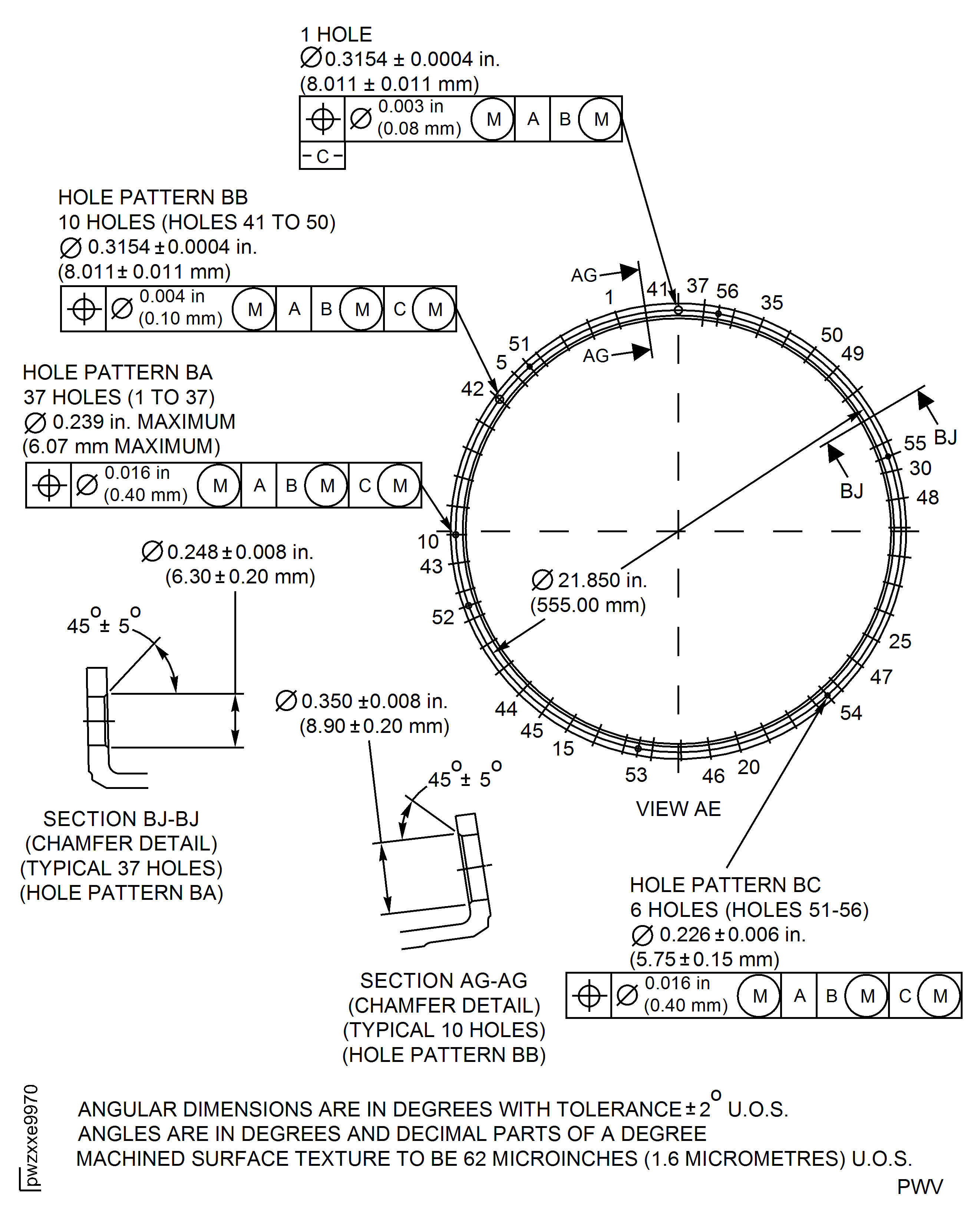 High Pressure (HP) Compressor Stage 7 Rotor Path Case Assembly - Repair Details and Dimensions - Assembly A