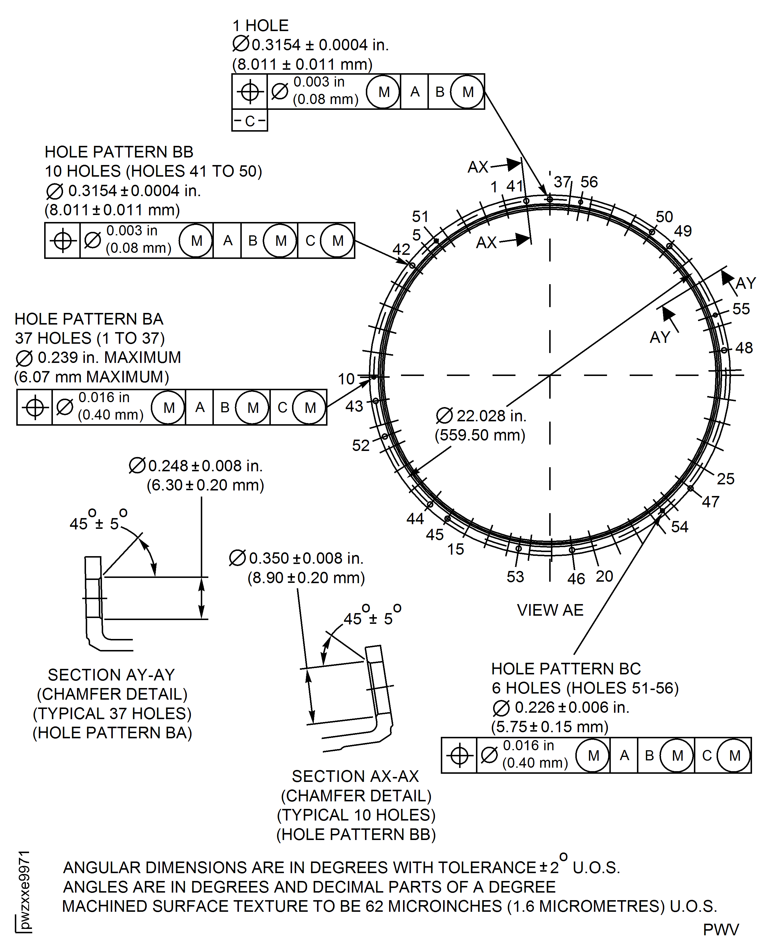 High Pressure (HP) Compressor Stage 7 Rotor Path Case Assembly - Repair Details and Dimensions - Assembly D