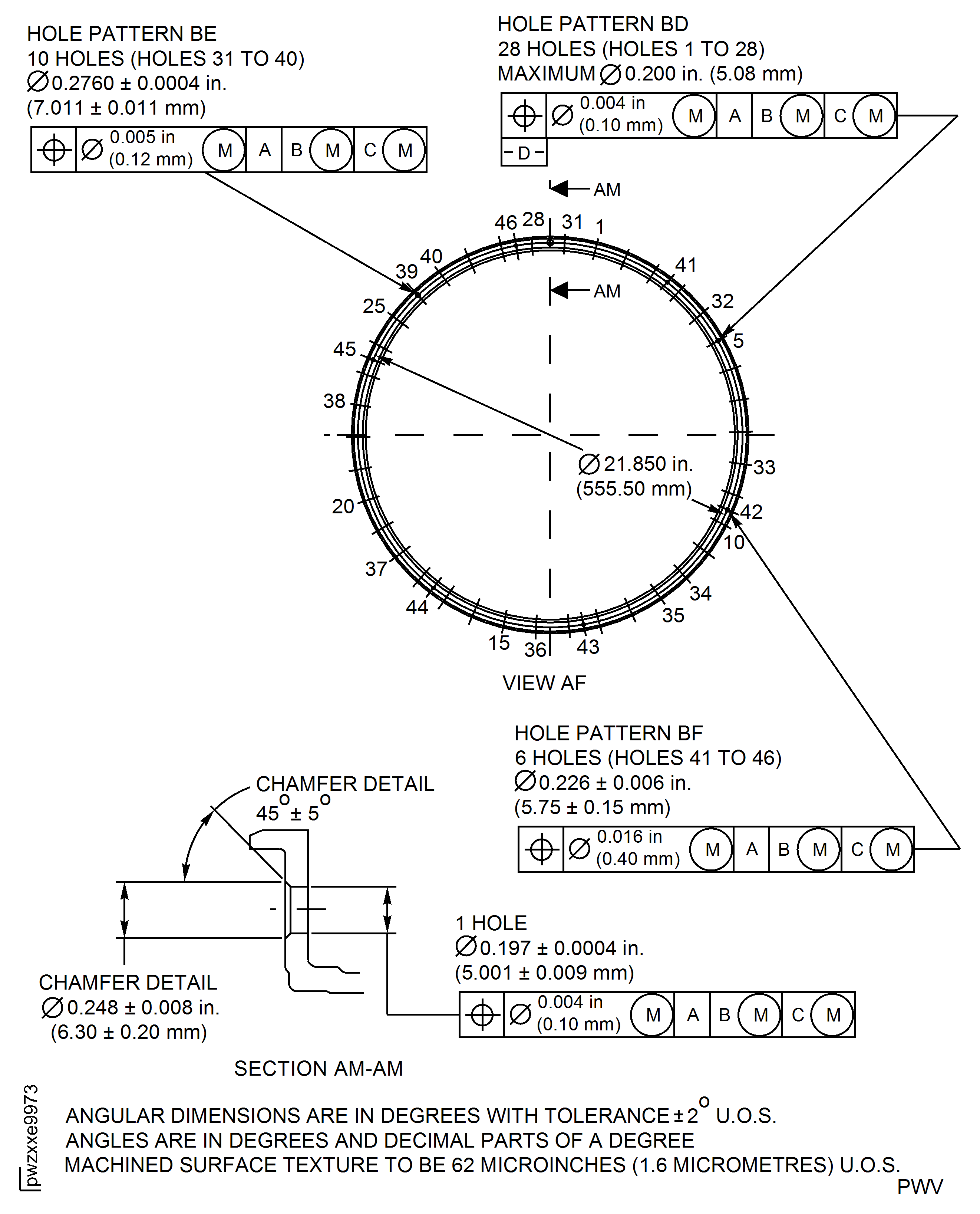 High Pressure (HP) Compressor Stage 7 Rotor Path Case Assembly - Repair Details and Dimensions - Assembly A
