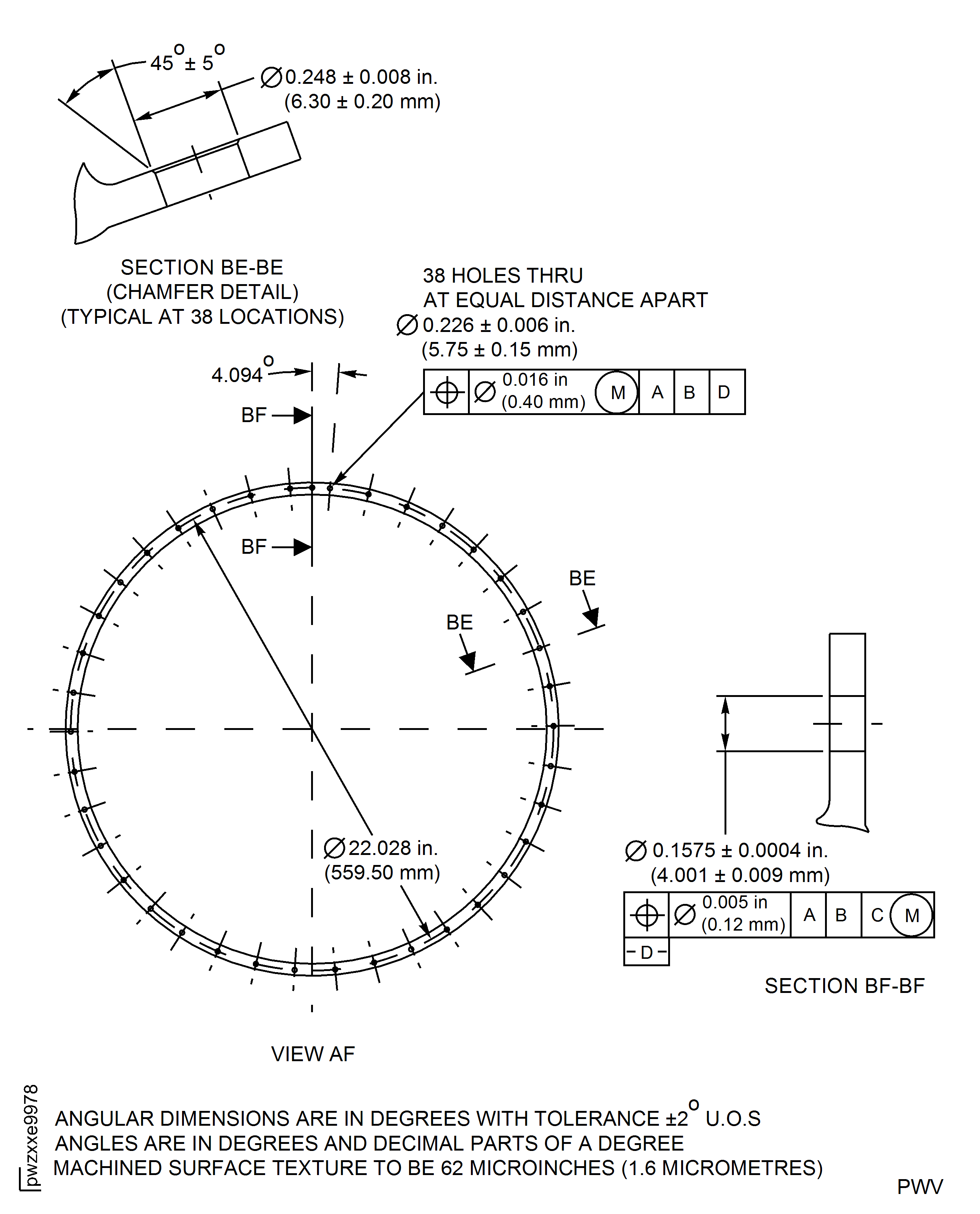 High Pressure (HP) Compressor Stage 8 Rotor Path Case Assembly - Repair Details and Dimensions - Assembly C