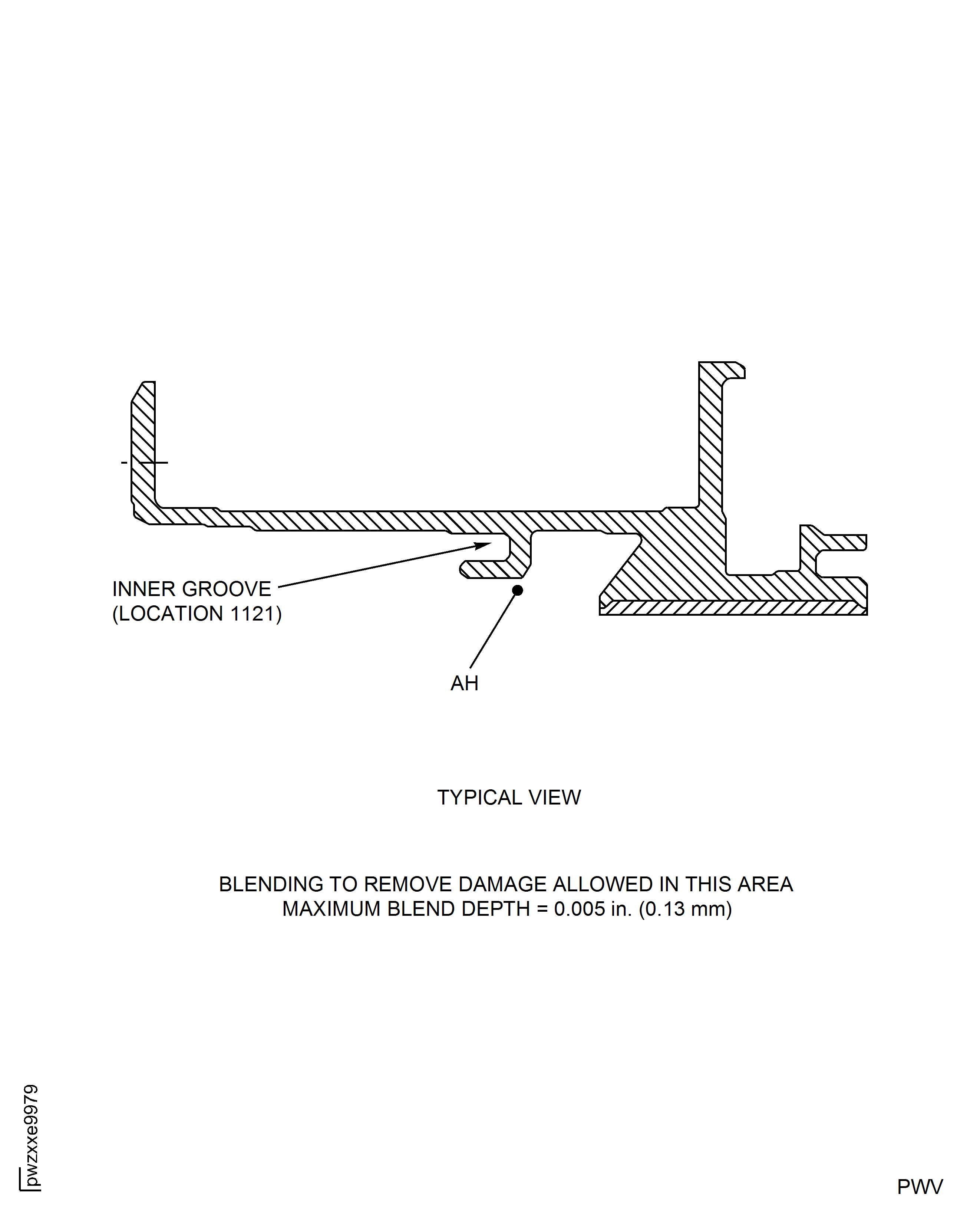 High Pressure (HP) Compressor Stage 8 Rotor Path Case Assembly - Repair Details and Dimensions - Assembly B, C, D and E