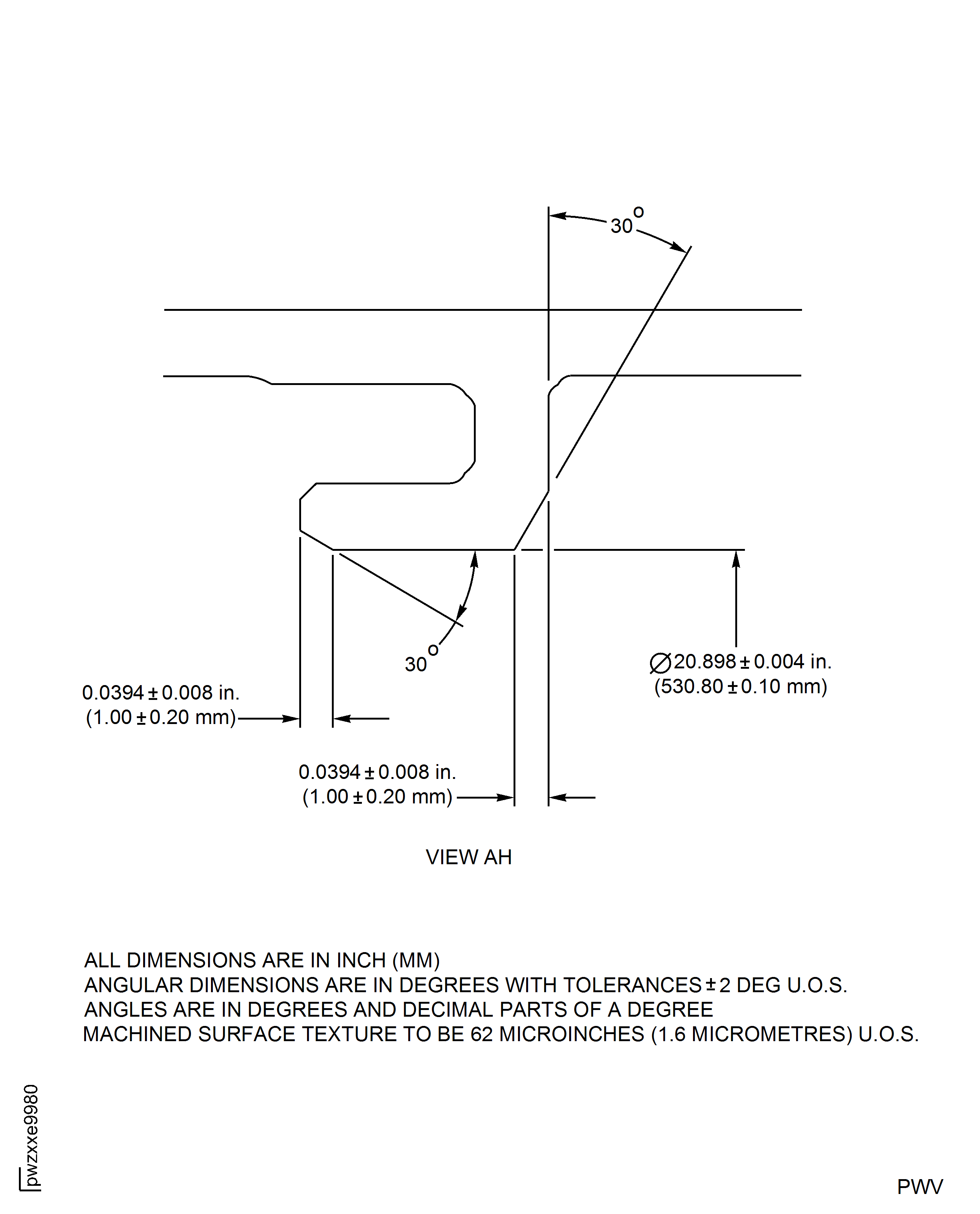 High Pressure (HP) Compressor Stage 8 Rotor Path Case Assembly - Repair Details and Dimensions - Assembly B, C, D and E