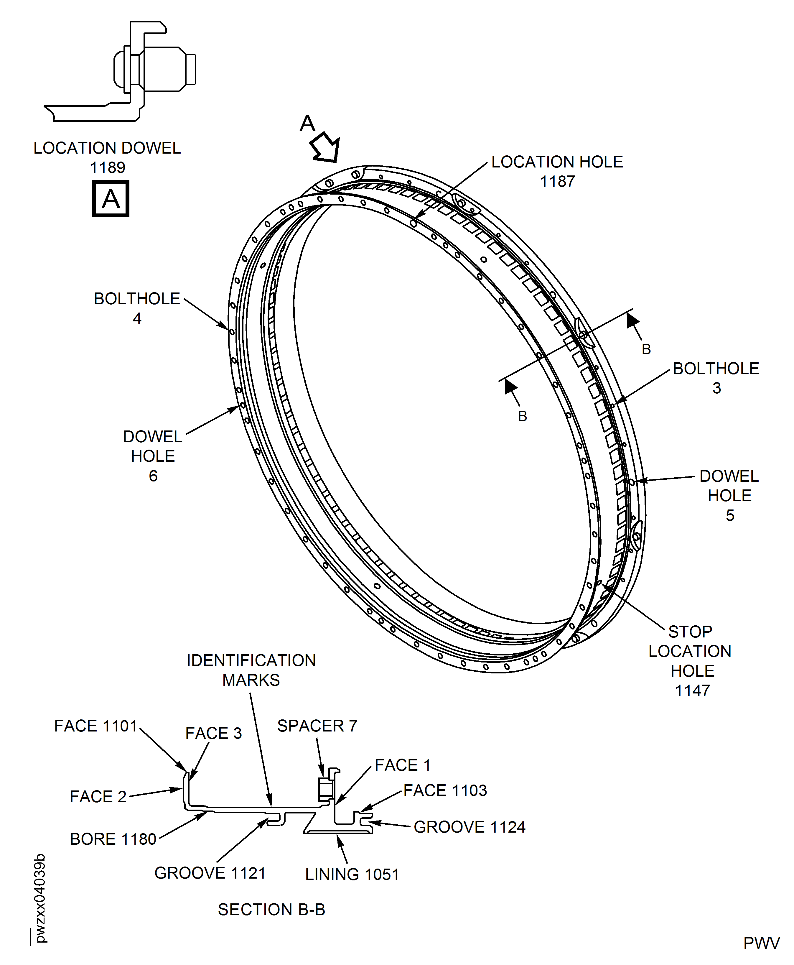 Stage 8 Rotor Path Case Assembly - Inspection Locations