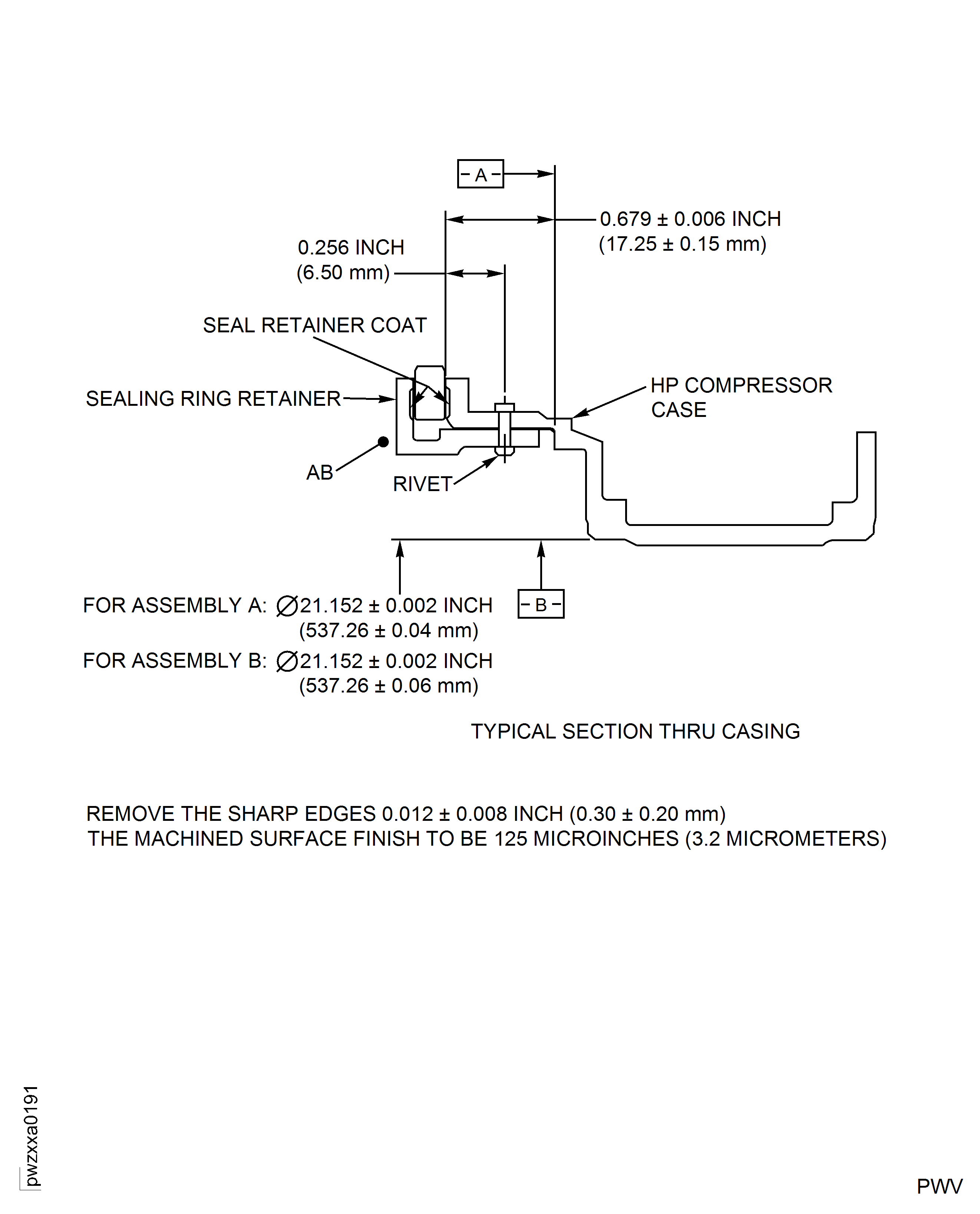 Repair details and dimensions - Assembly A and Assembly B