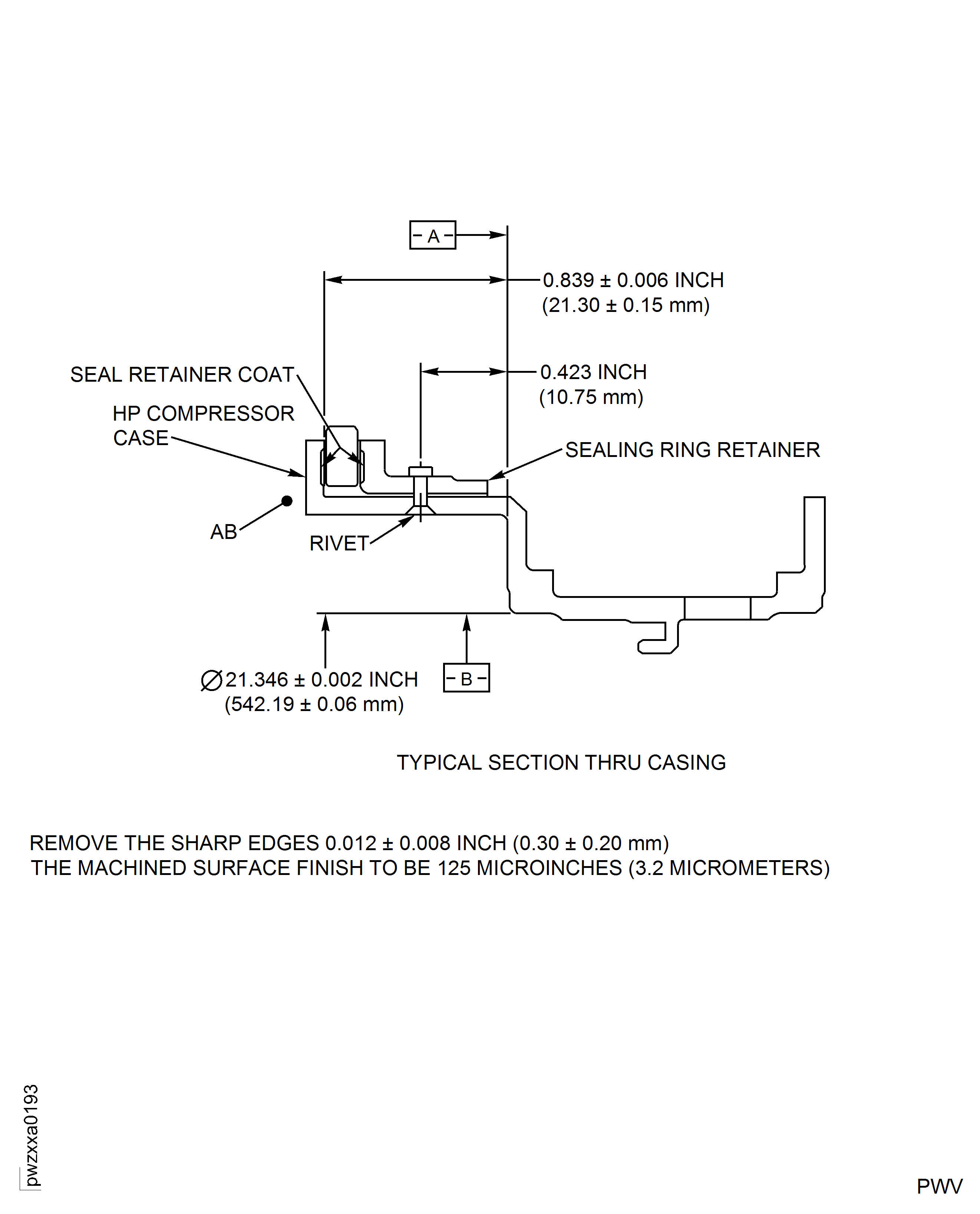 Repair details and dimensions - Assembly D
