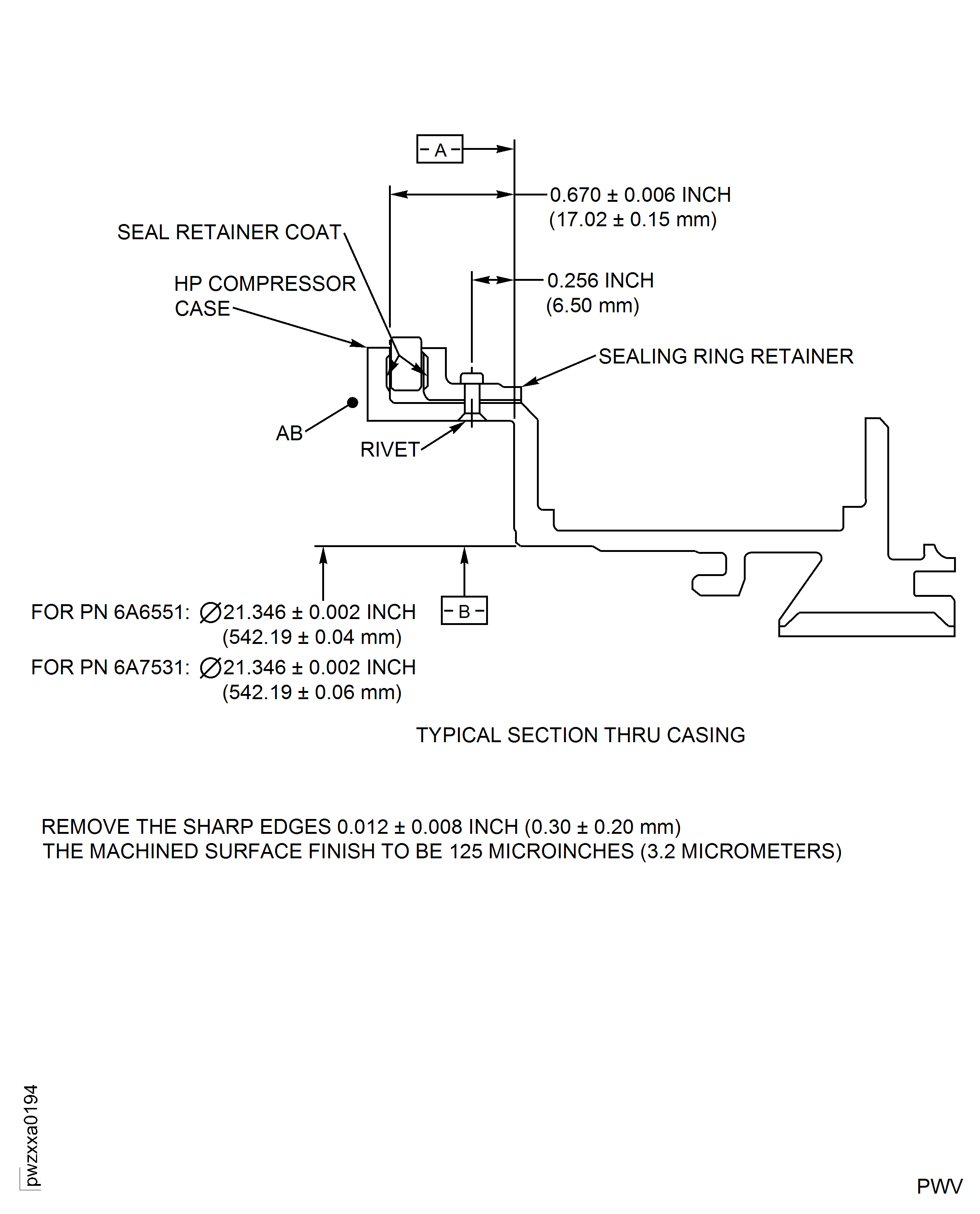 Repair details and dimensions - Assembly E